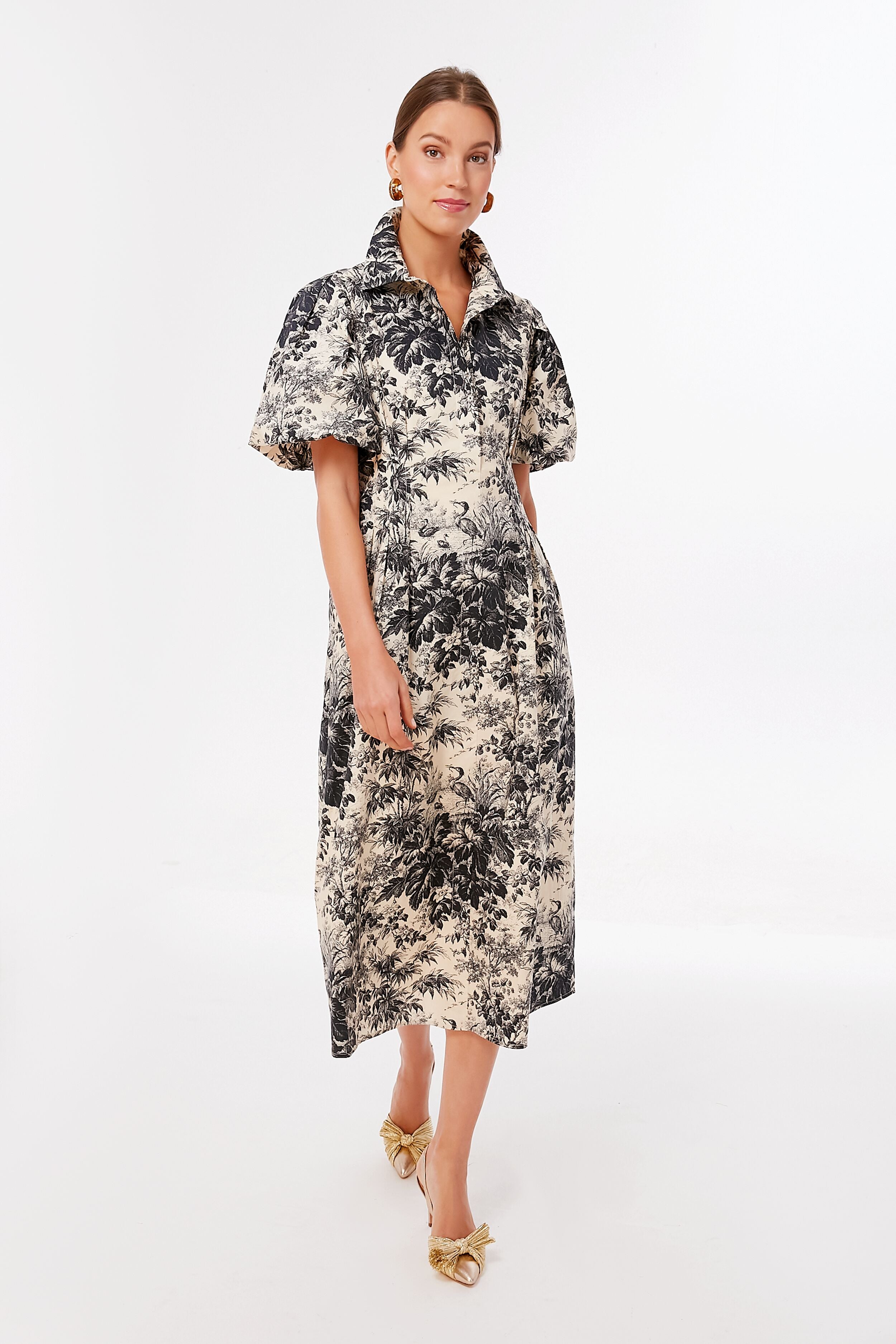 Noir Cypress Toile Delaney Dress | Tuckernuck