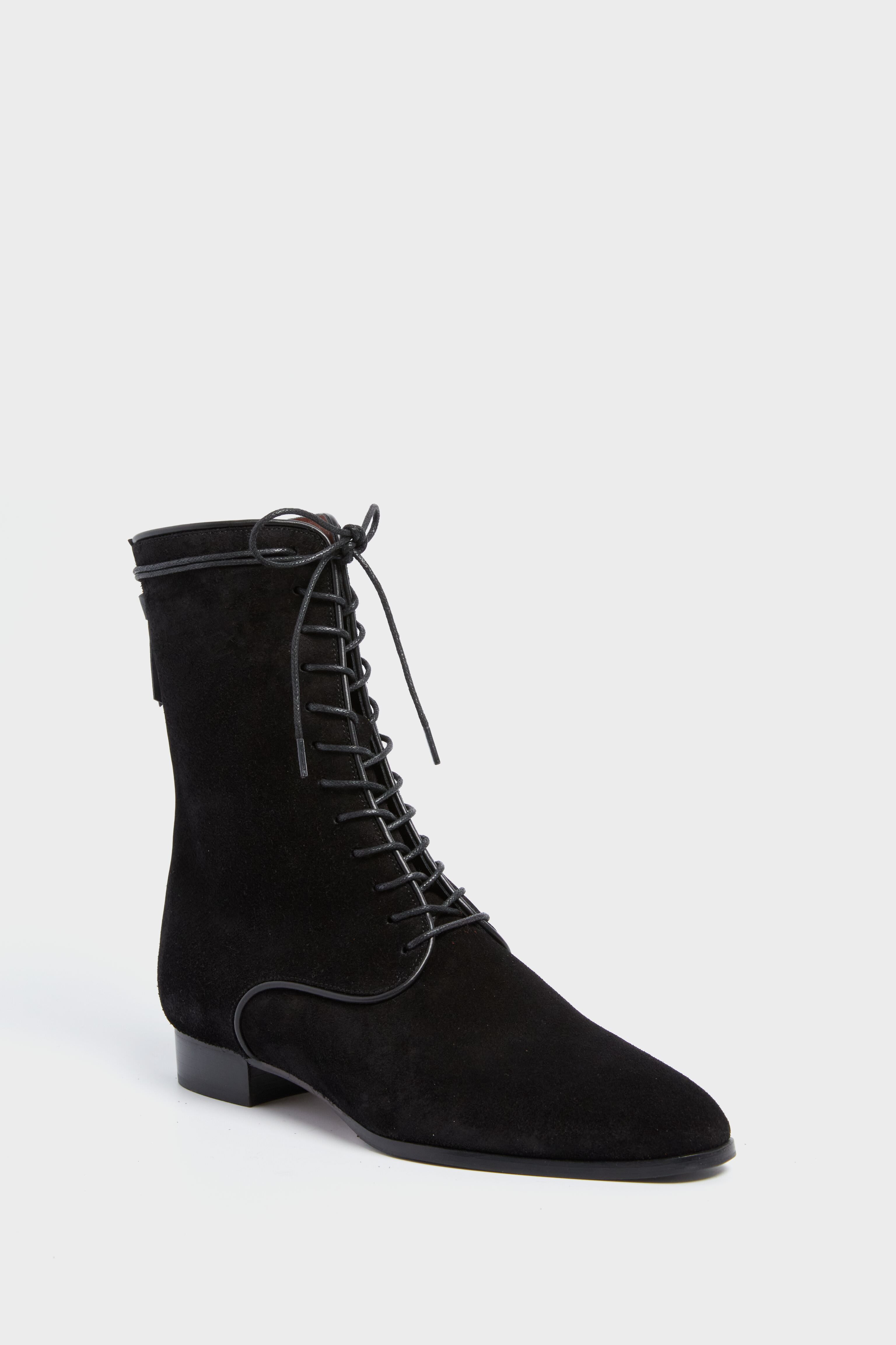 Black Crosta Leather L'Audace Boots | A di GAETA
