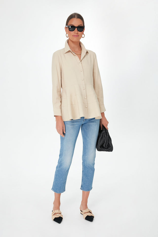 White Finley Flutter Sleeve Top