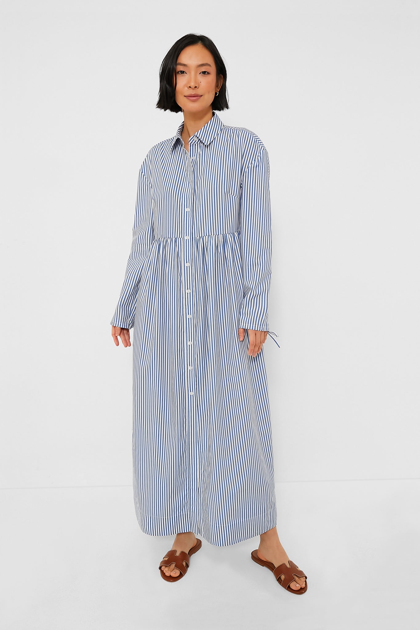 Beach Stripe Poplin Maxi Shirtdress | onia