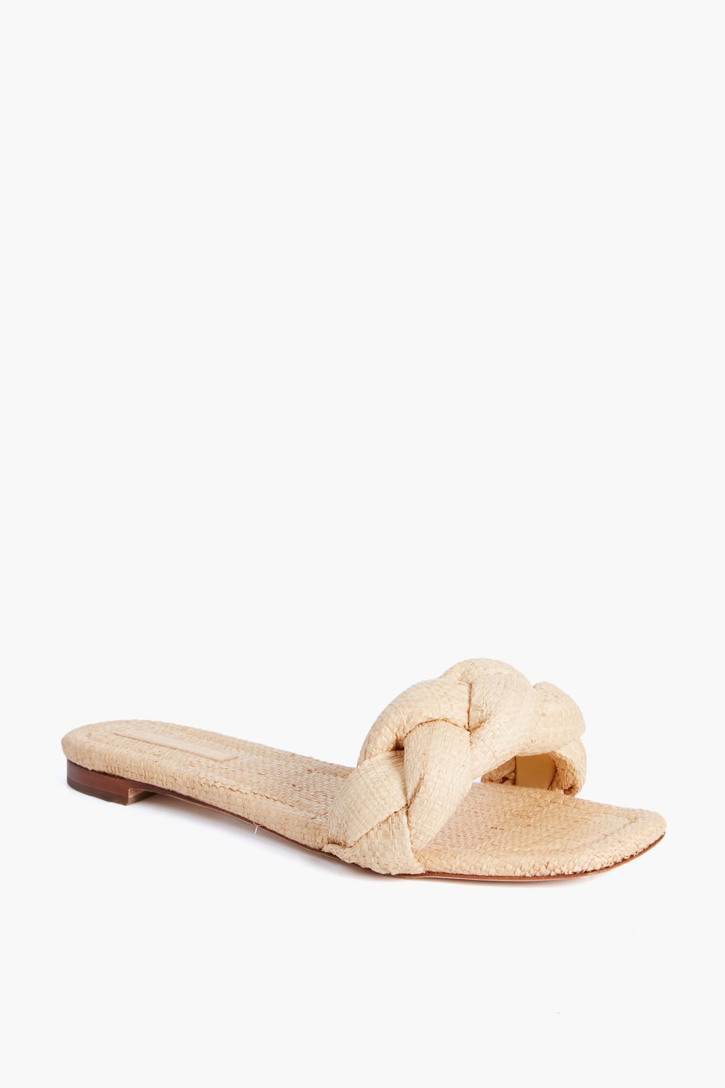 Natural Joanna Straw Braided Band Flat Sandal | Loeffler Randall