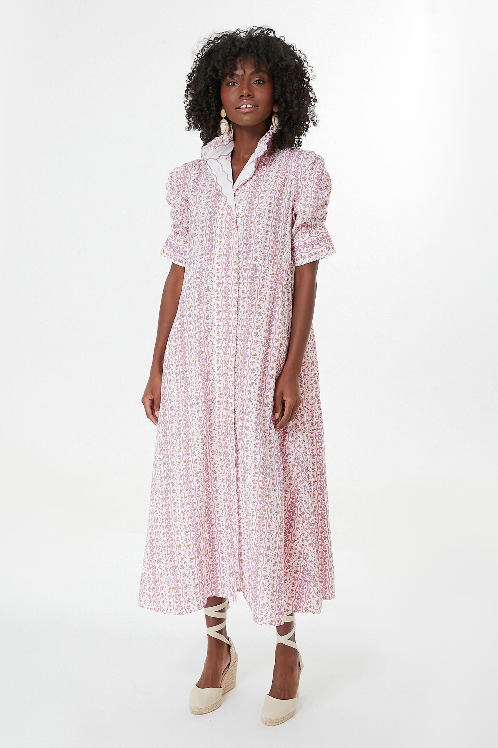 Pink Floral Venetia Midi Dress | Thierry Colson