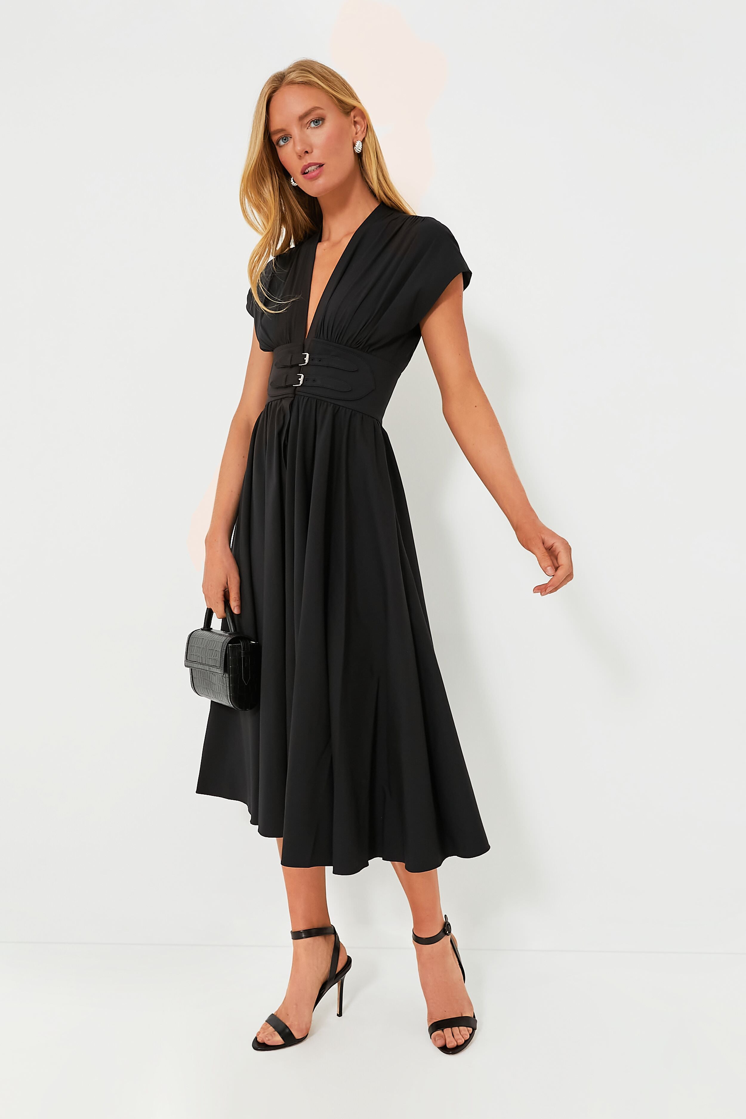 Black Bardello Midi Dress | ALEXIS