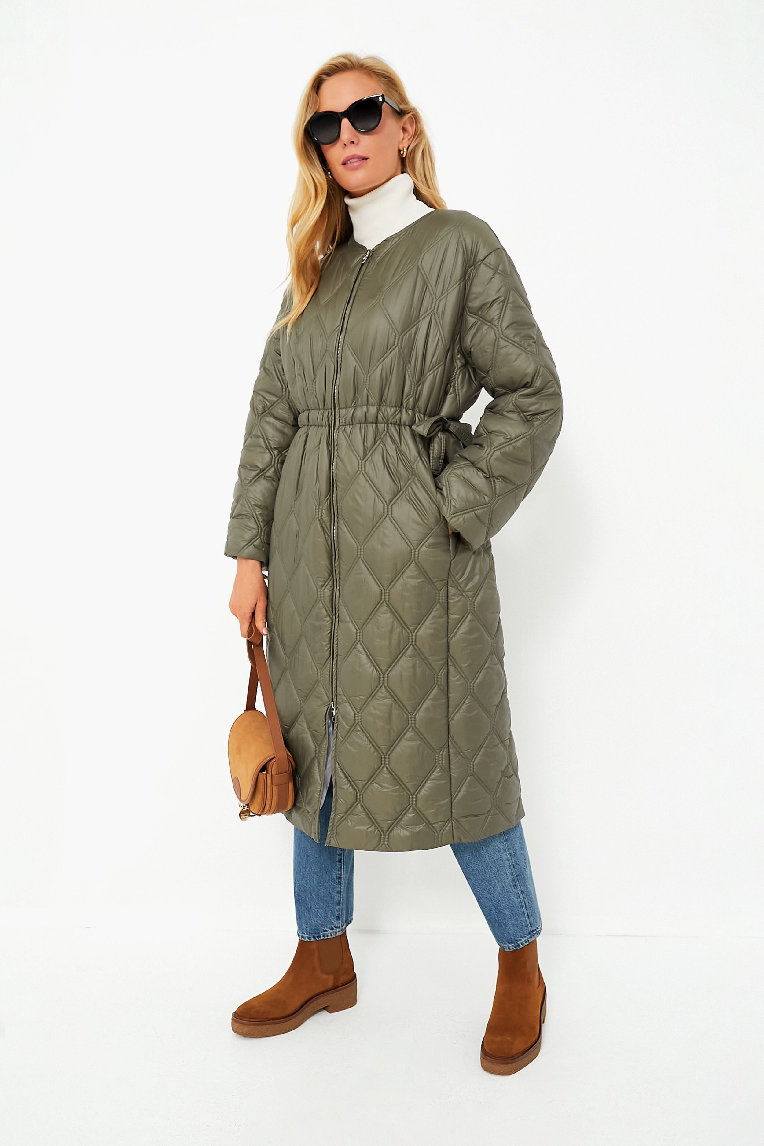 Kalamata Shiny Quilt Long Coat | GANNI