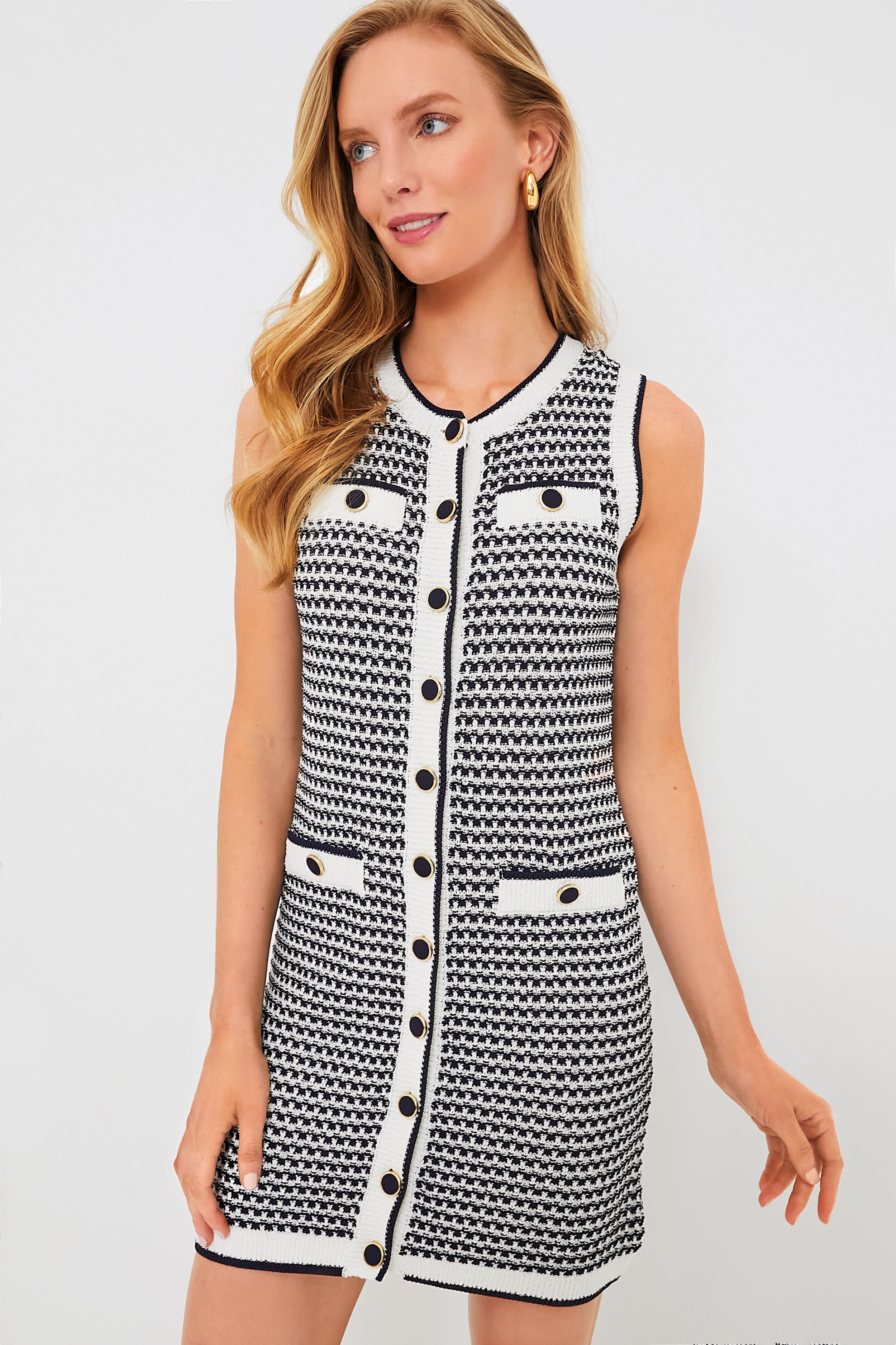 Navy Stripe Bardot Dress