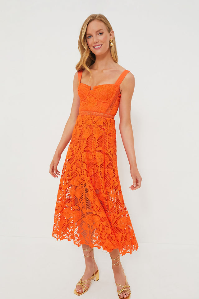 Catherine Deane Short-sleeve Tiered Lace A-line Cocktail Dress In Blusher/ almond, ModeSens