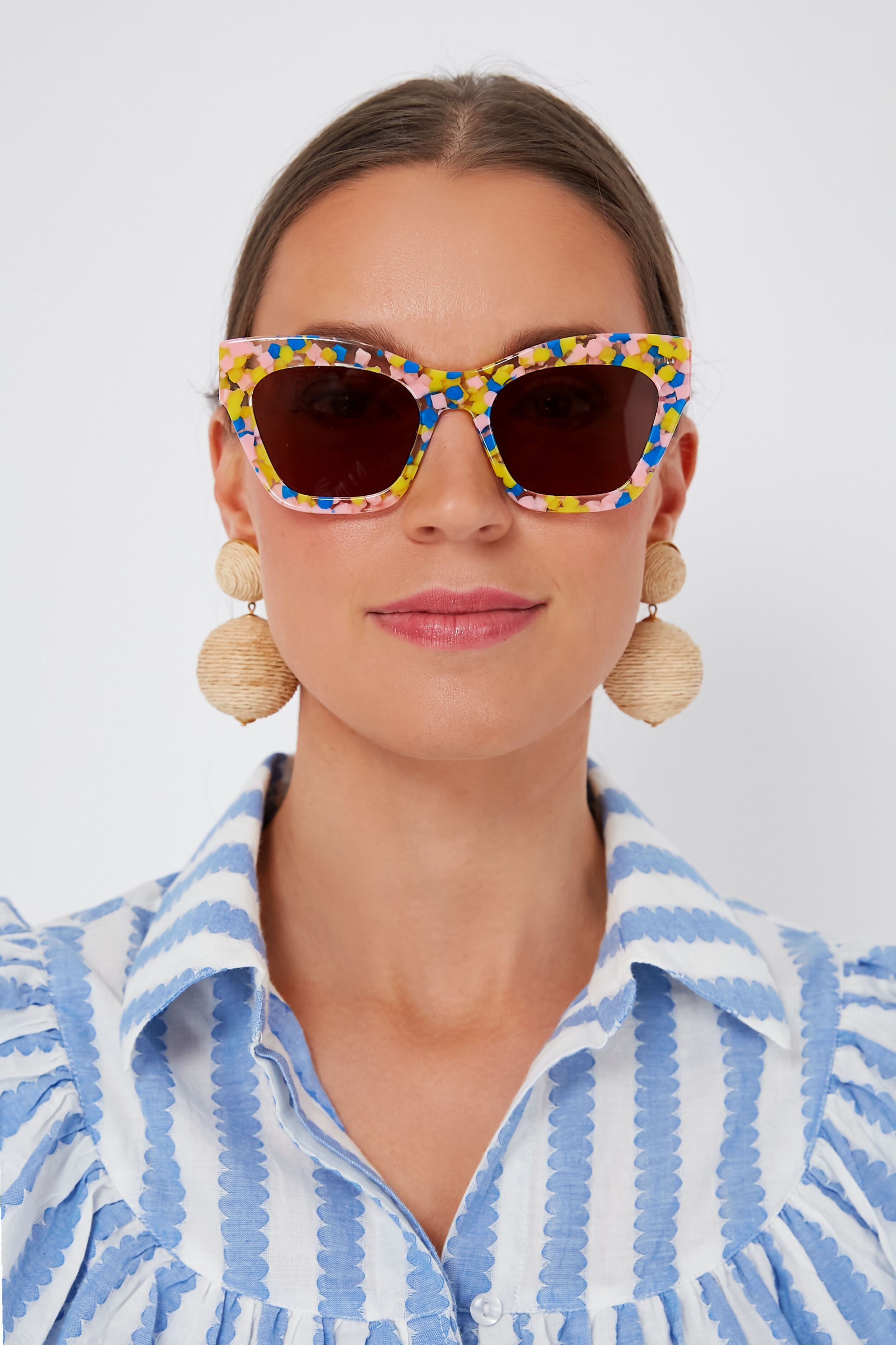 Canary Confetti Lido Sunglasses | Lele Sadoughi | Tuckernuck
