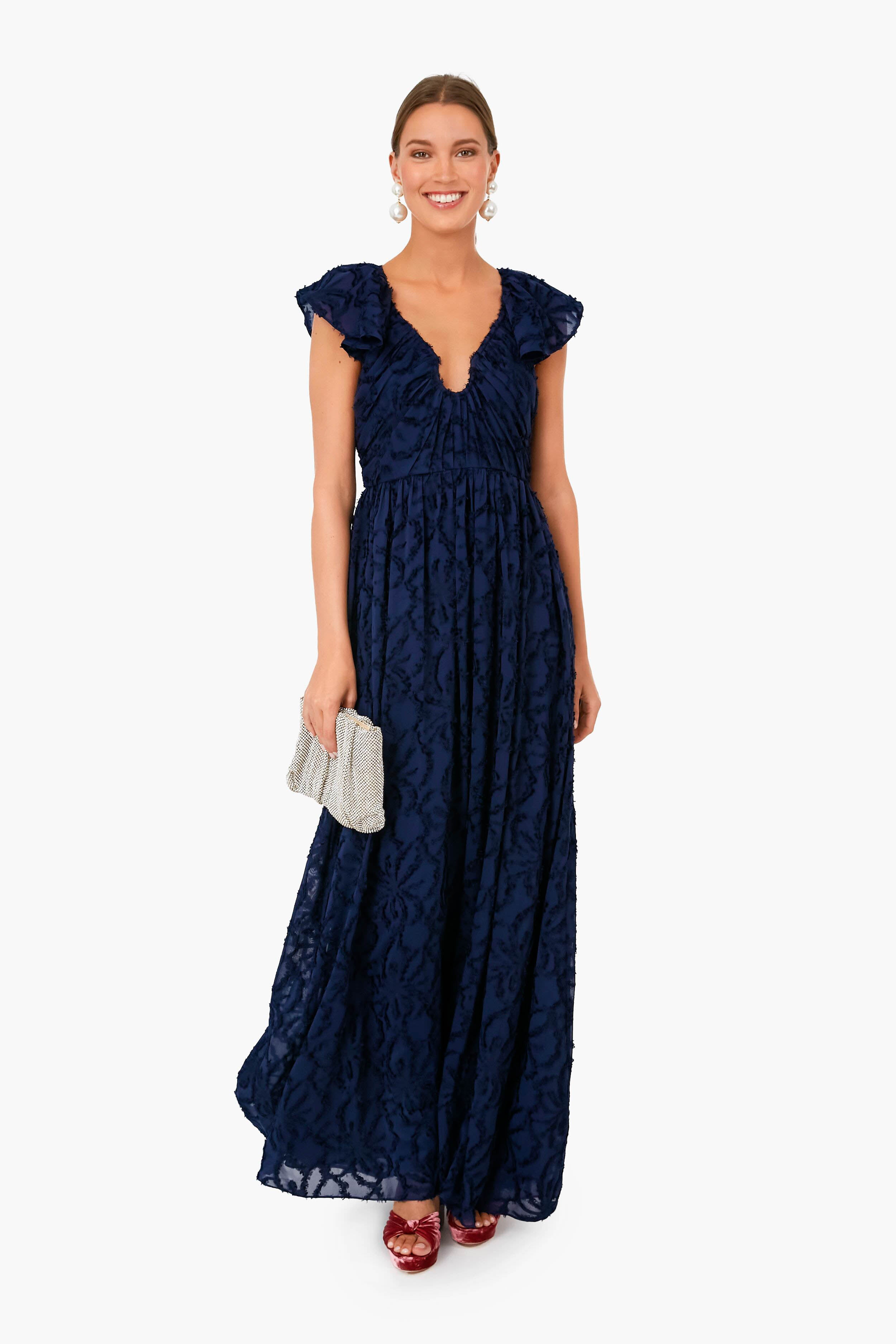 Navy Leonie Gown | Tanya Taylor