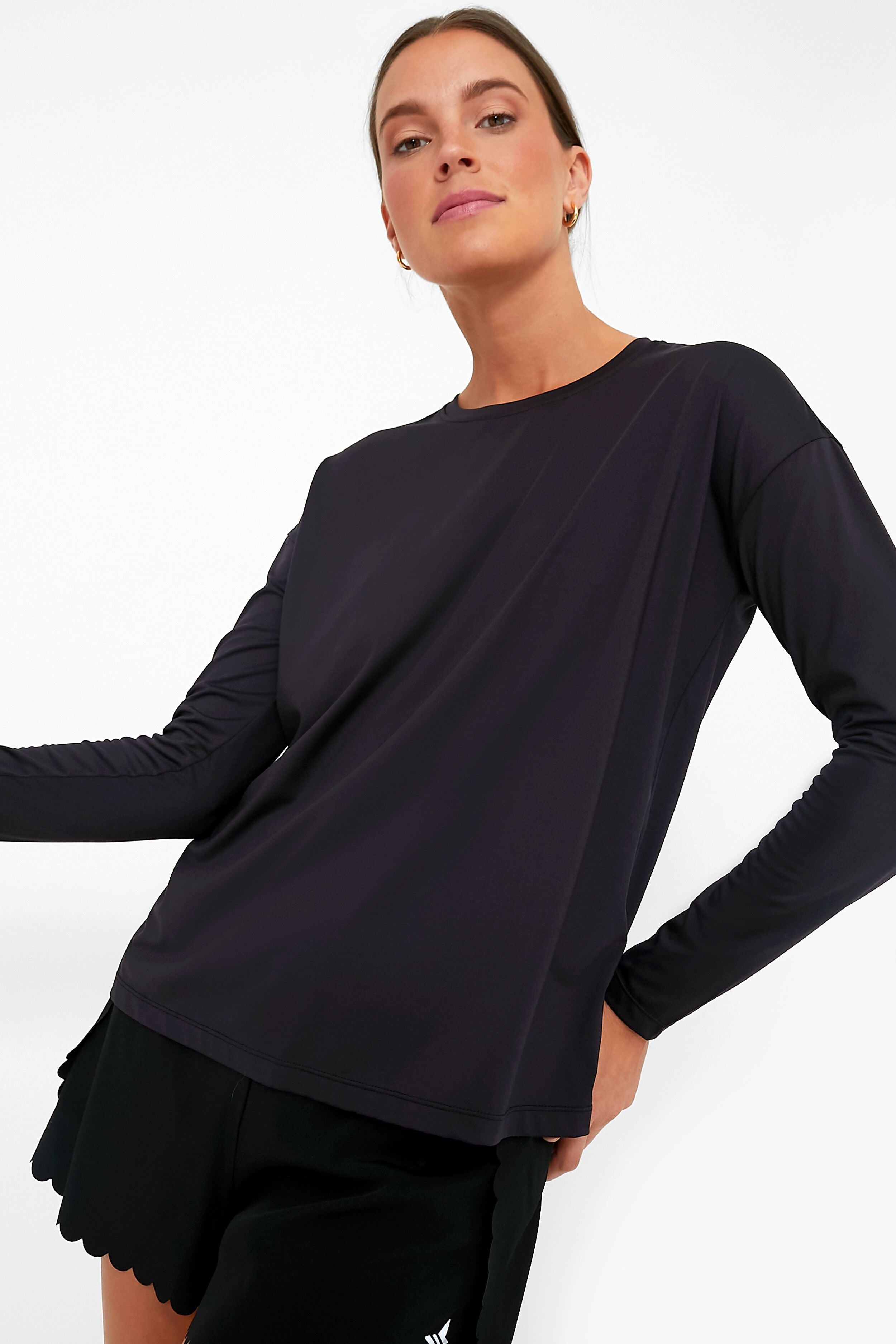 Black Long Sleeve Ryan Boyfriend Tee | Tnuck Sport