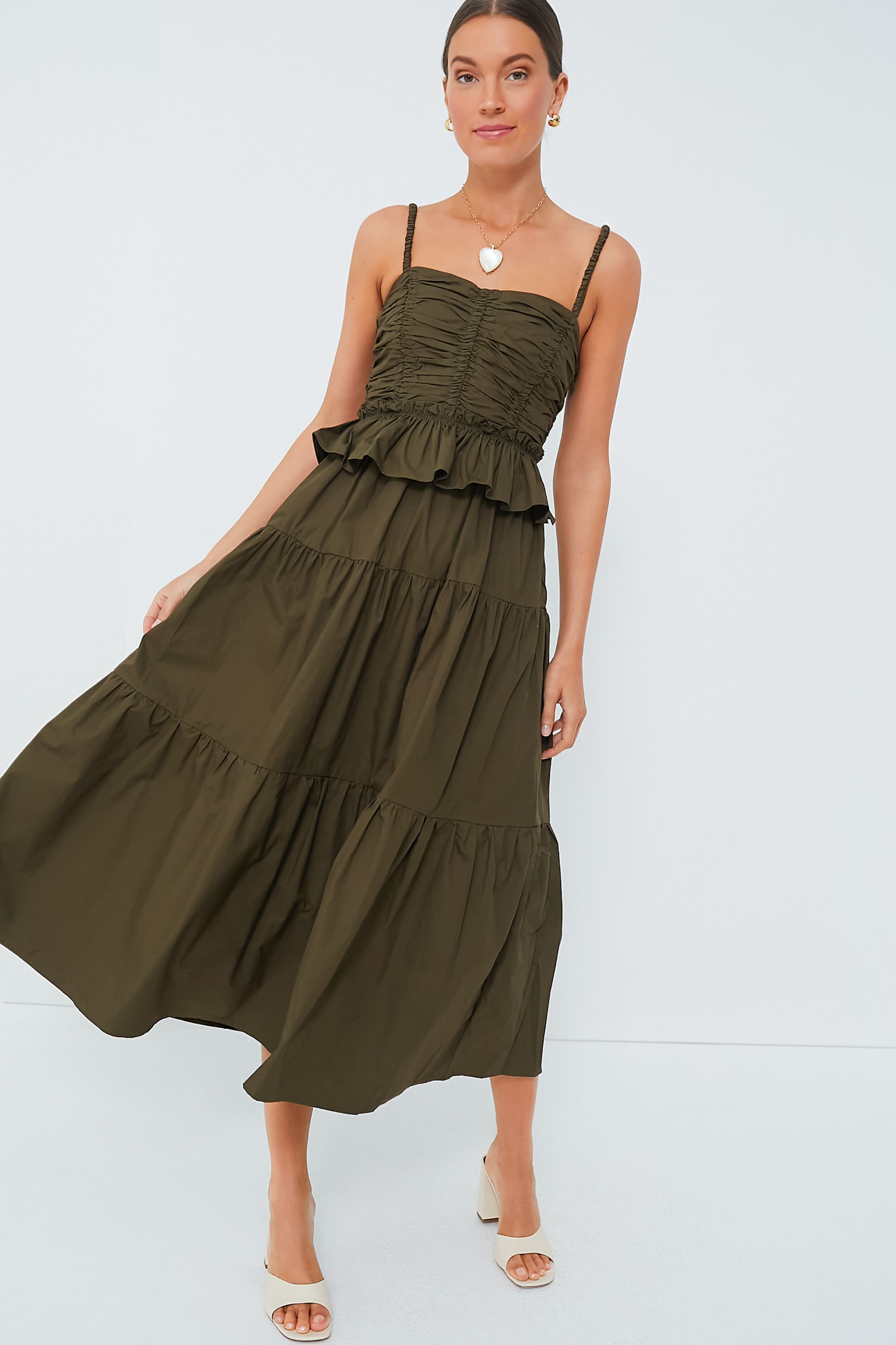 Olive Tiered Maxi Dress | Moon River