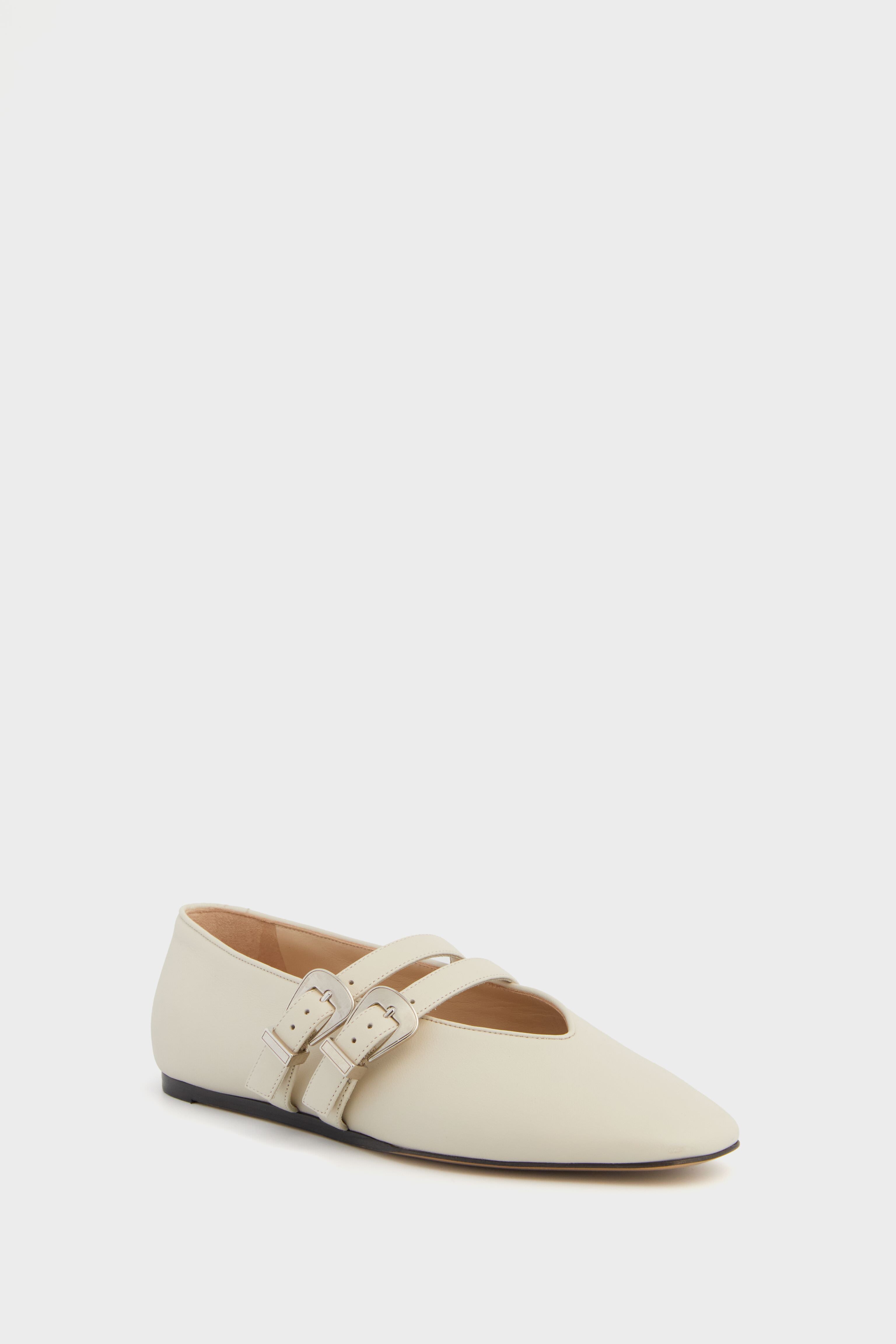 Ecru Claudia Leather Slippers | Le Monde Beryl