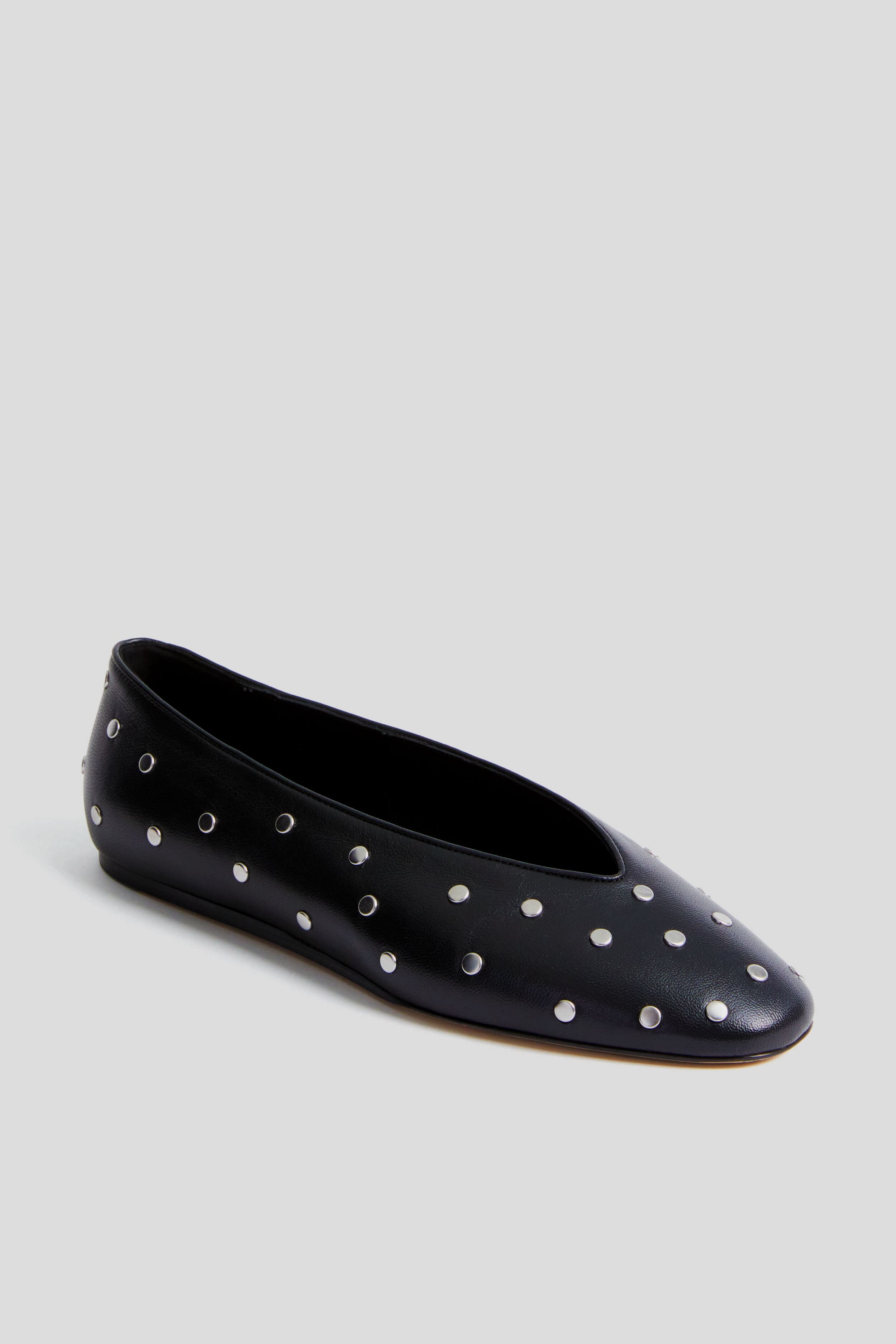 Black Regency Studded Leather Slippers | Le Monde Beryl