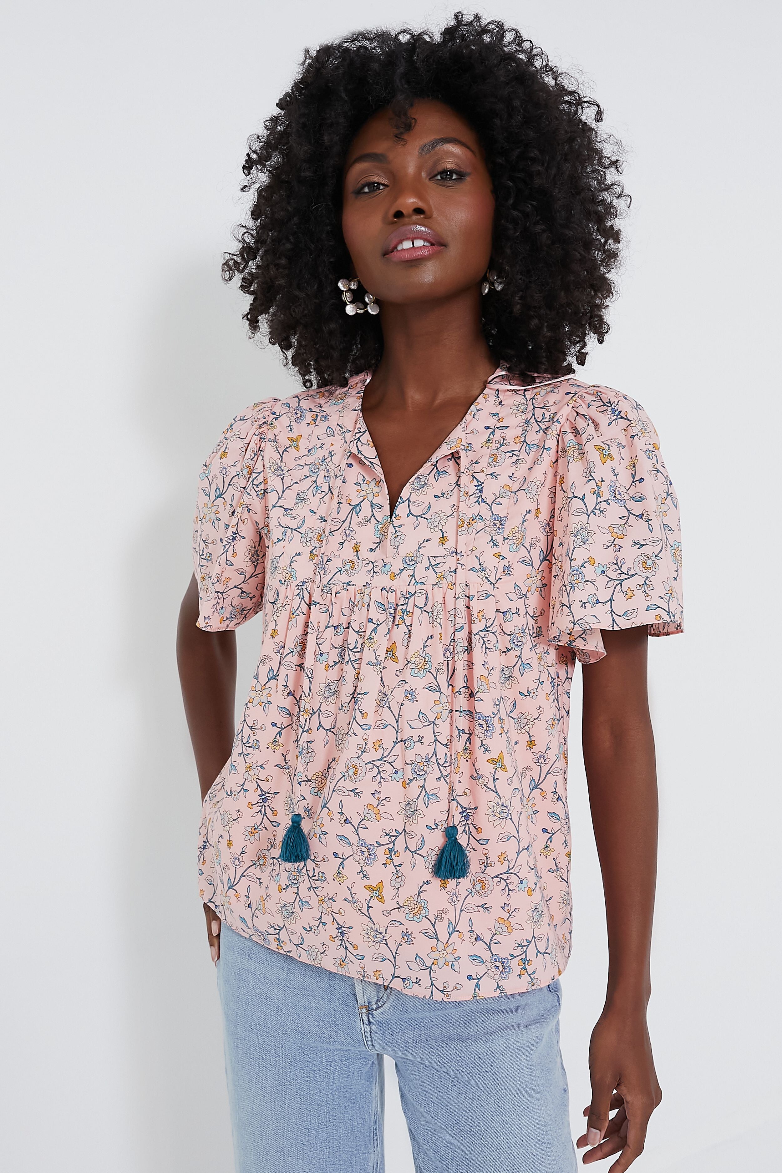 Light Pink Floral Elise Blouse | Hyacinth House