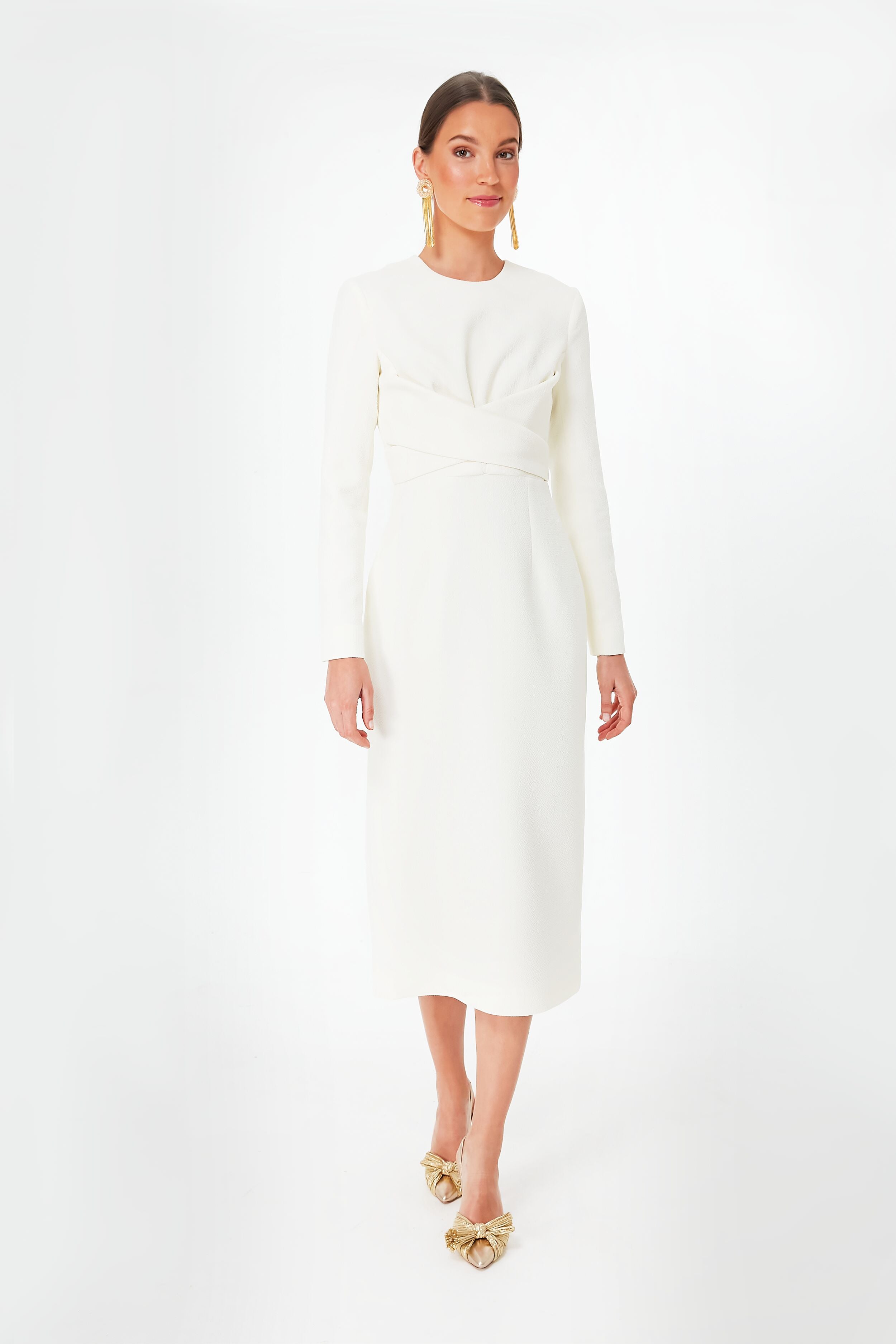 Emmett Double Crepe Ivory Dress | Emilia Wickstead