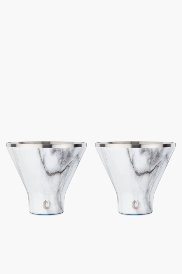 Promotional Snowfox Marble Martini Glasses (8 Oz.)