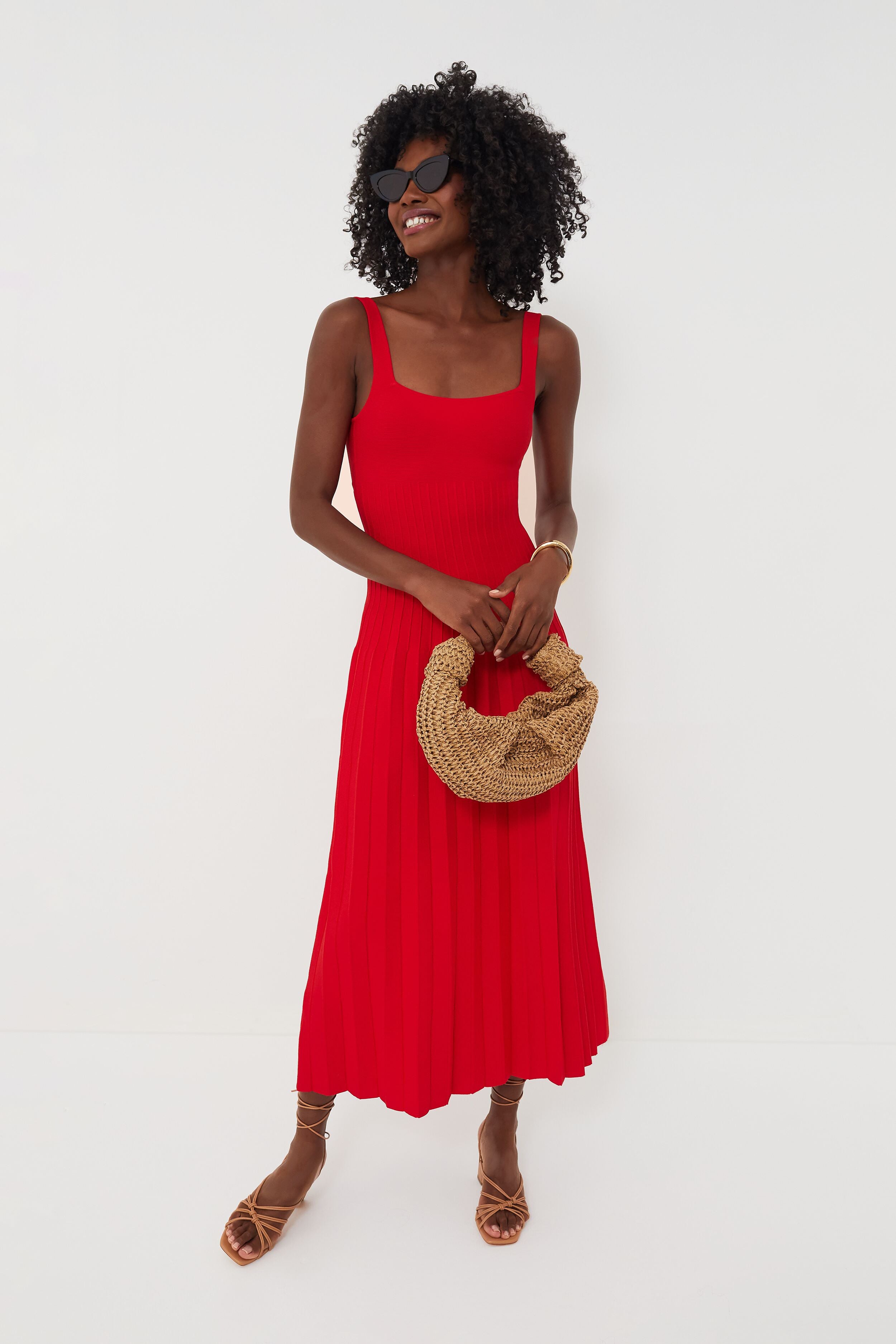 Red Rose Ellison Dress | STAUD