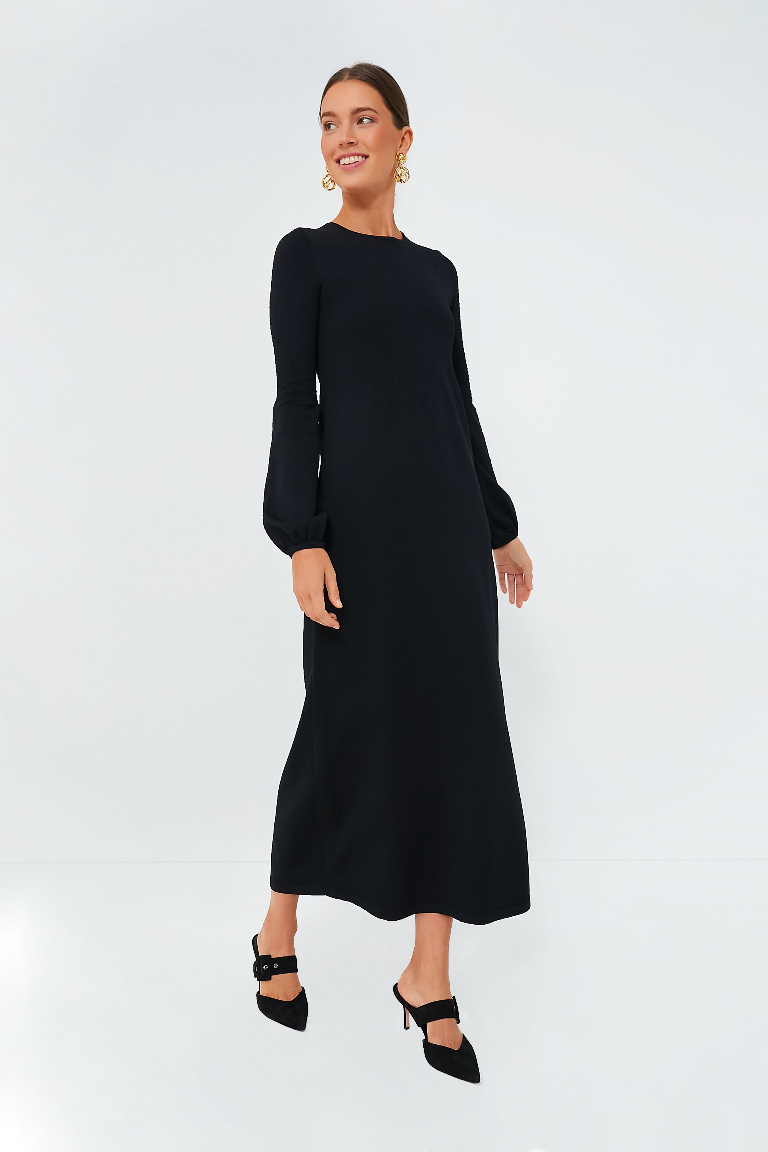 Black Double Knit Lennox Dress | Pomander Place