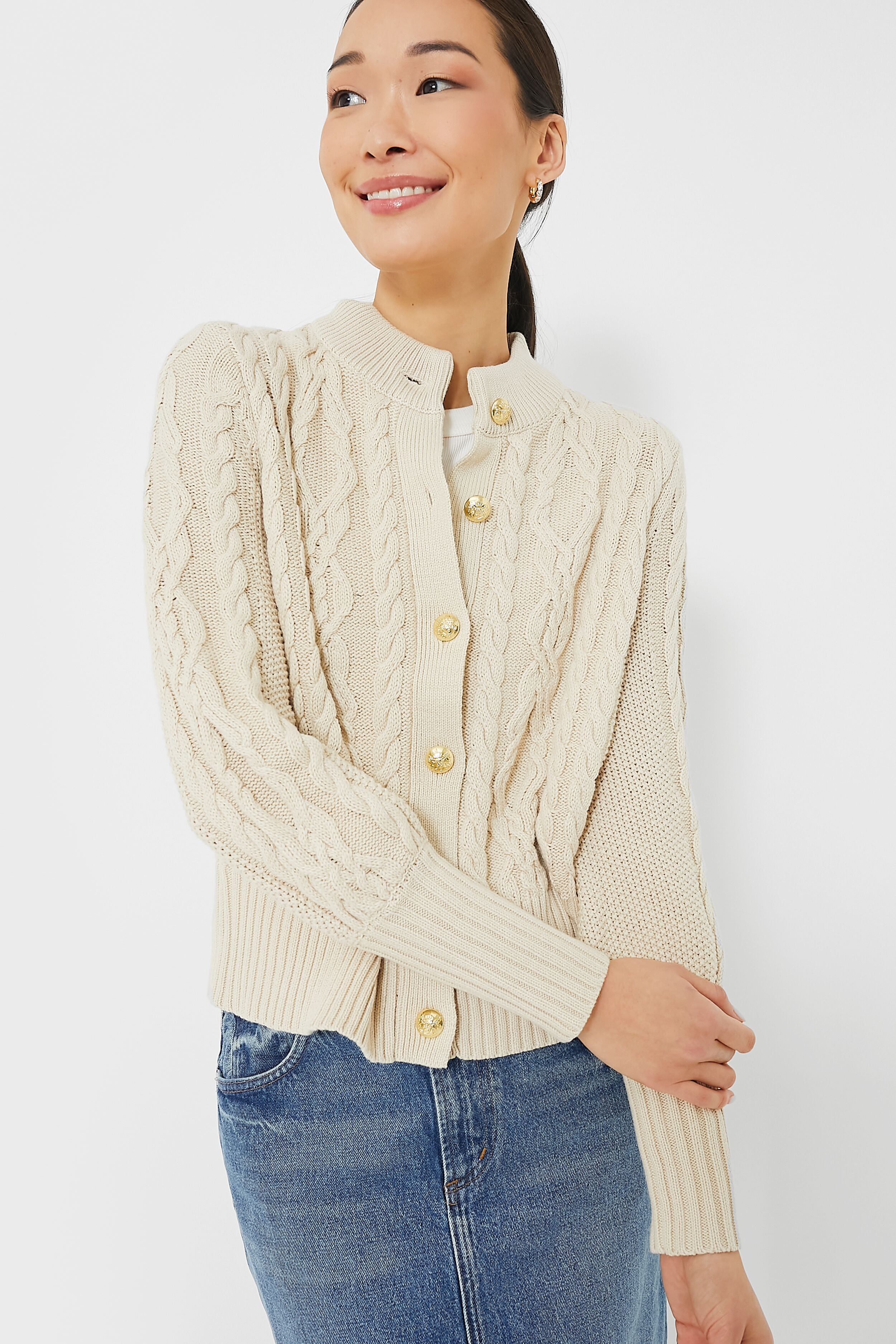 Sandstone Cotton Colette Cardigan | Tuckernuck