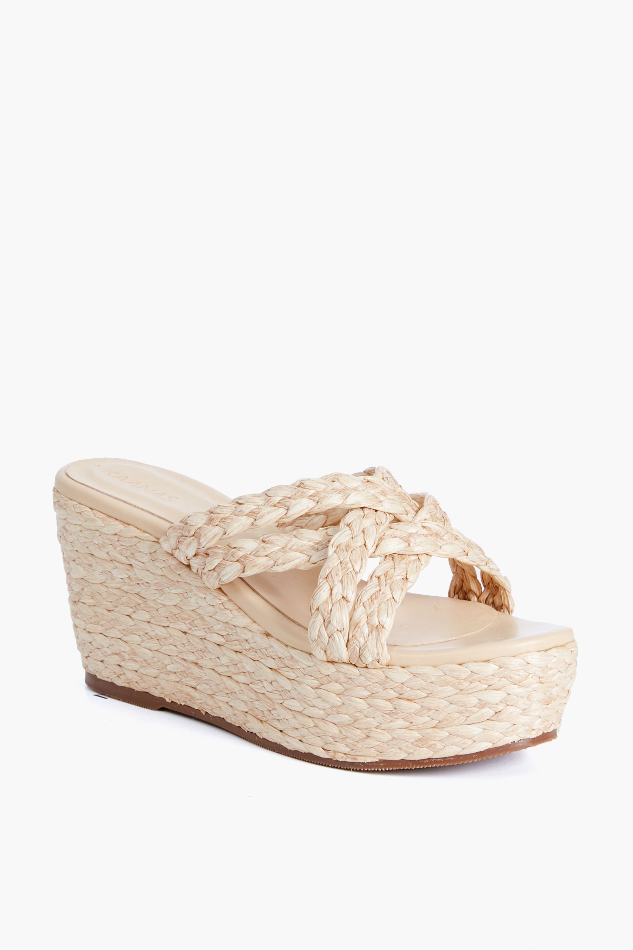 Natural Guadalupe Criss Cross Raffia Sandals | Kaanas | Tuckernuck