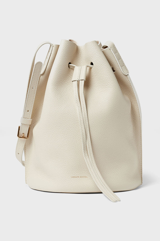 Mansur Gavriel Champagne Small Leather Bucket Bag - Hazelnut