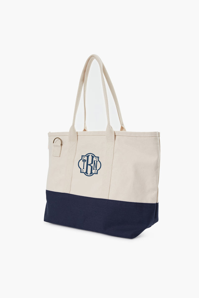 Personalized Tennis Bag Tote | Tennis Bag with Customization | Gifts Happen Here Navy & Gray