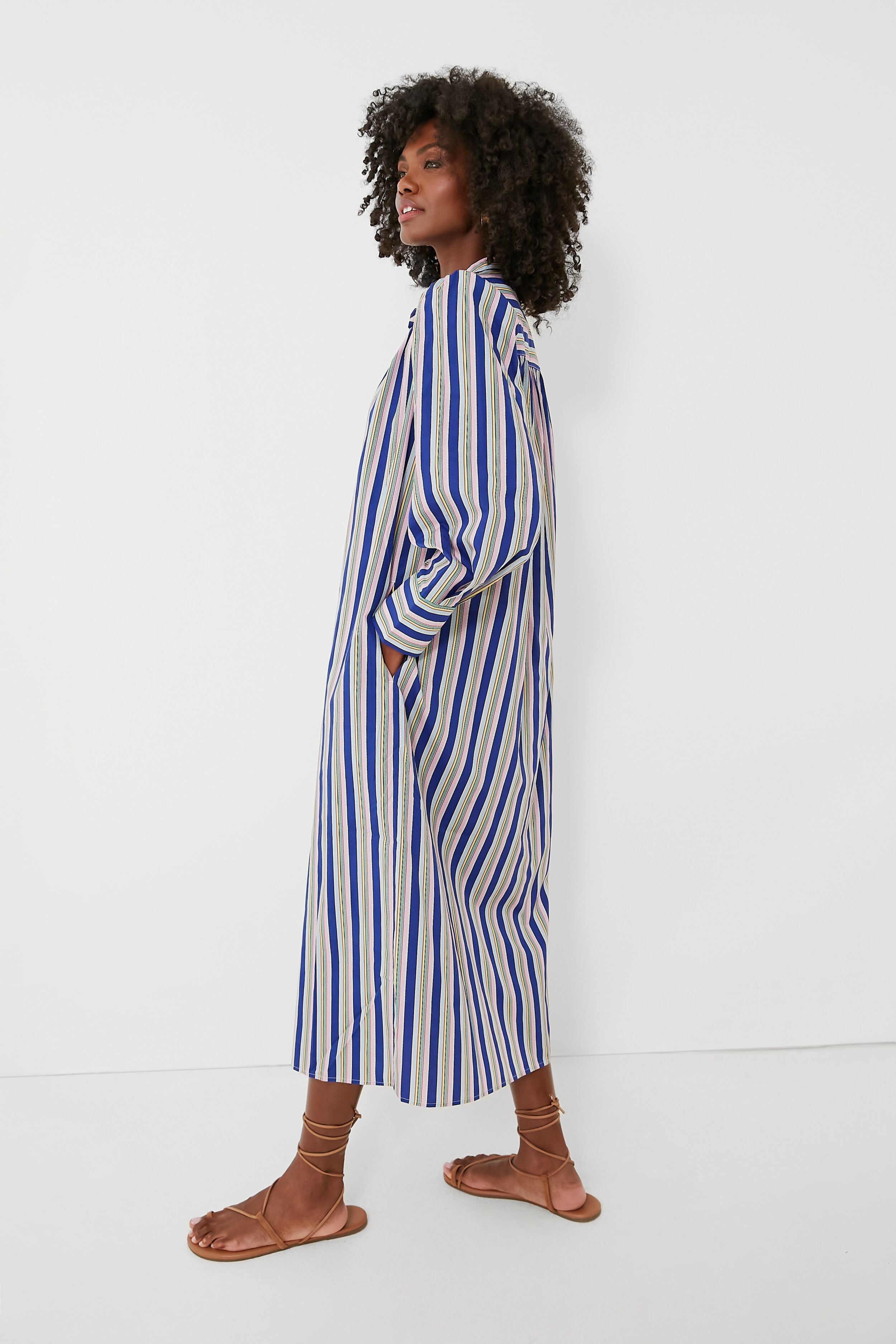 Swedish Blue Positano Stripe Shirt Dress | Oroton | Tuckernuck