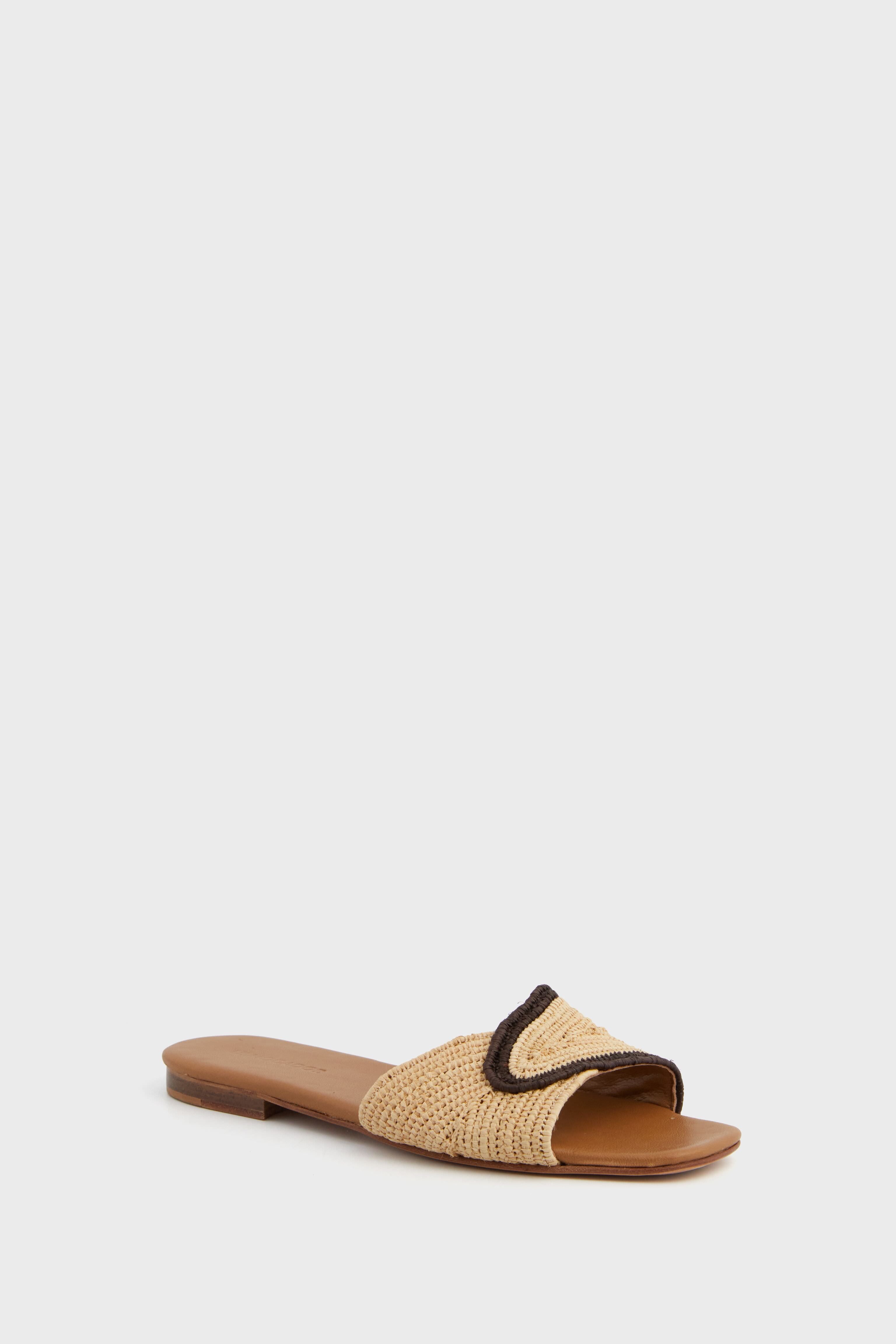 Nude and Brown Volakas Flats | Le Mogador