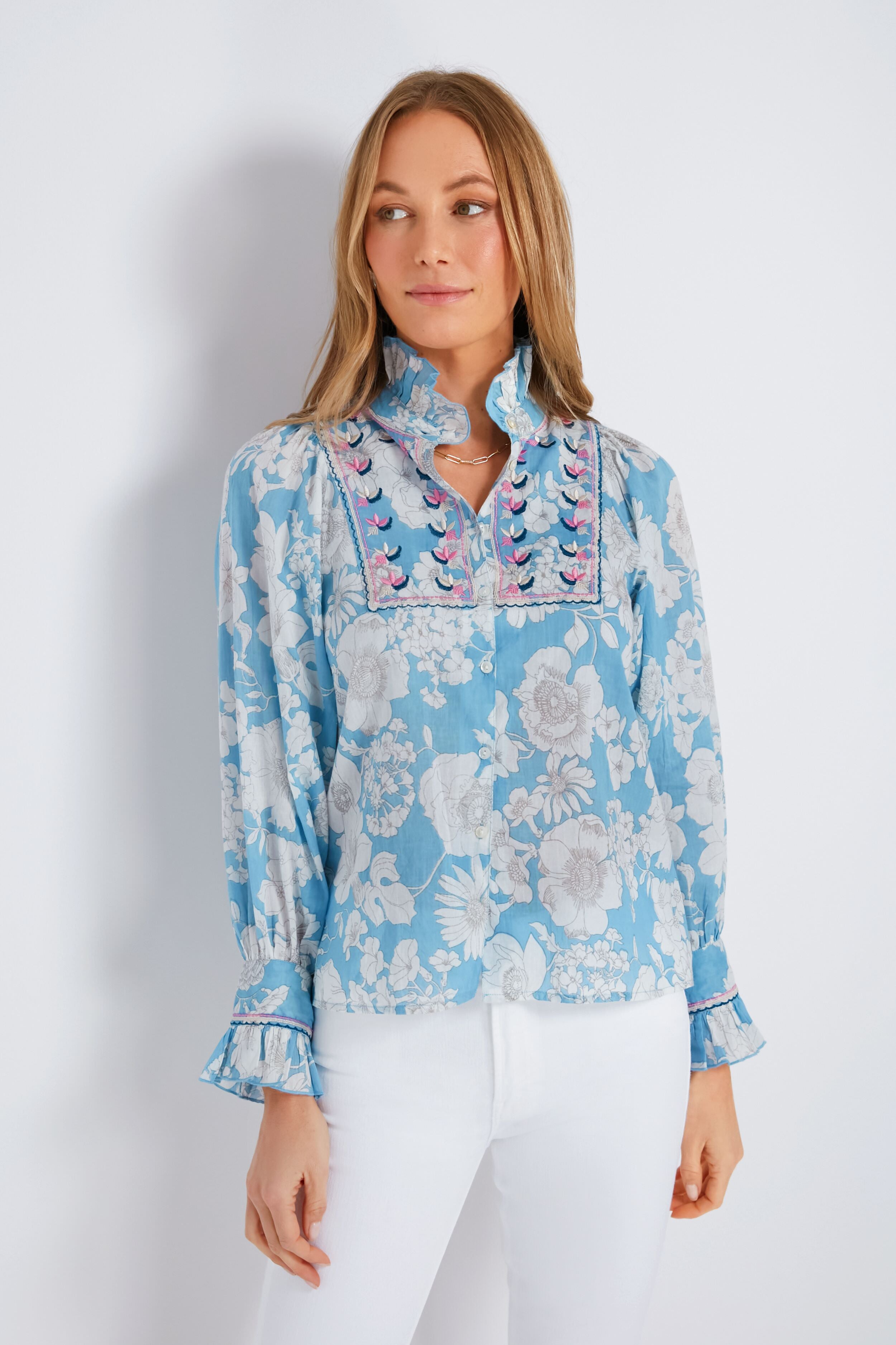 Blue Peony Blouse | Antik Batik | Tuckernuck