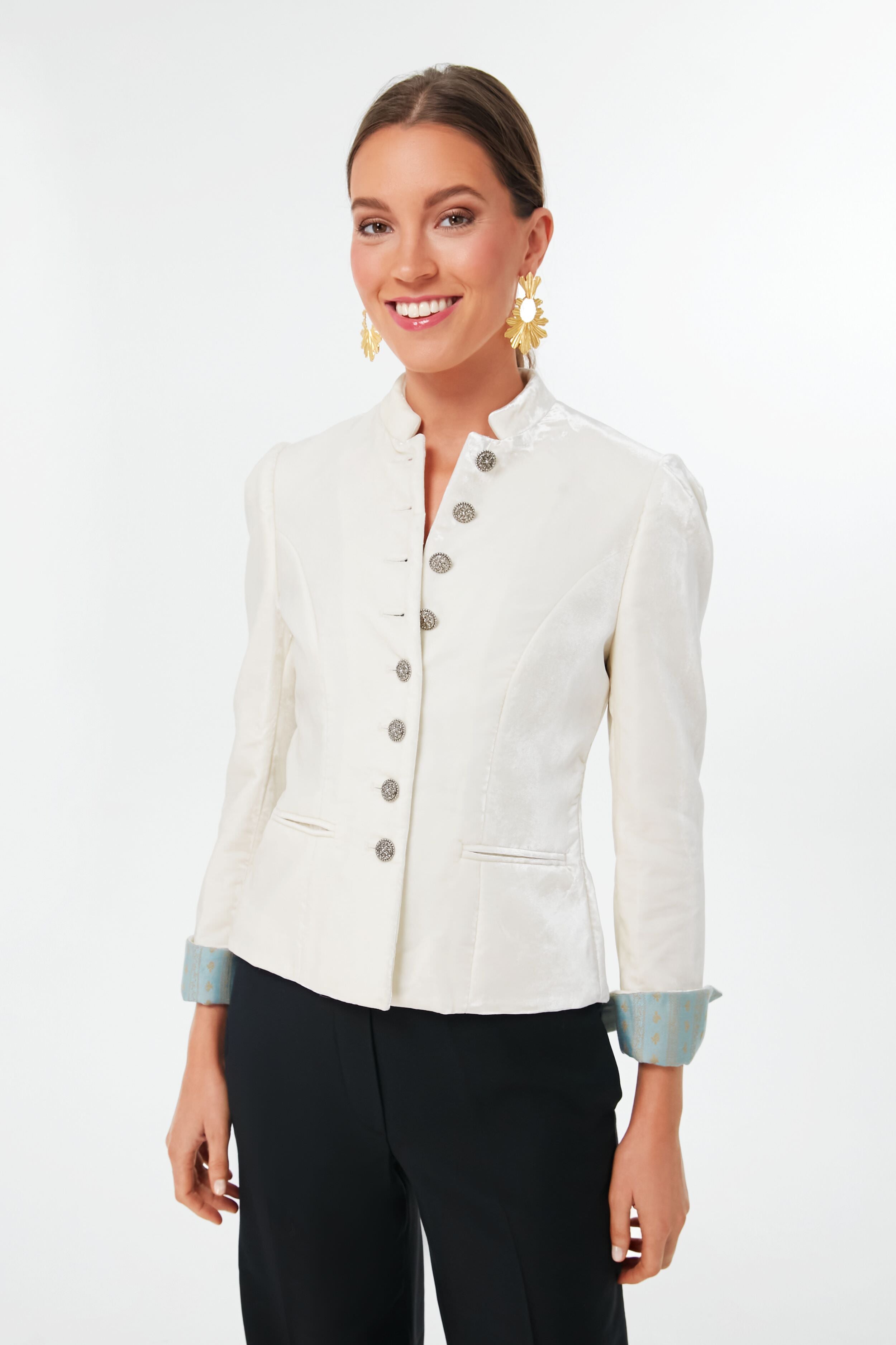 Ivory Velvet Annabelle Bride Jacket | Sanoe Collection