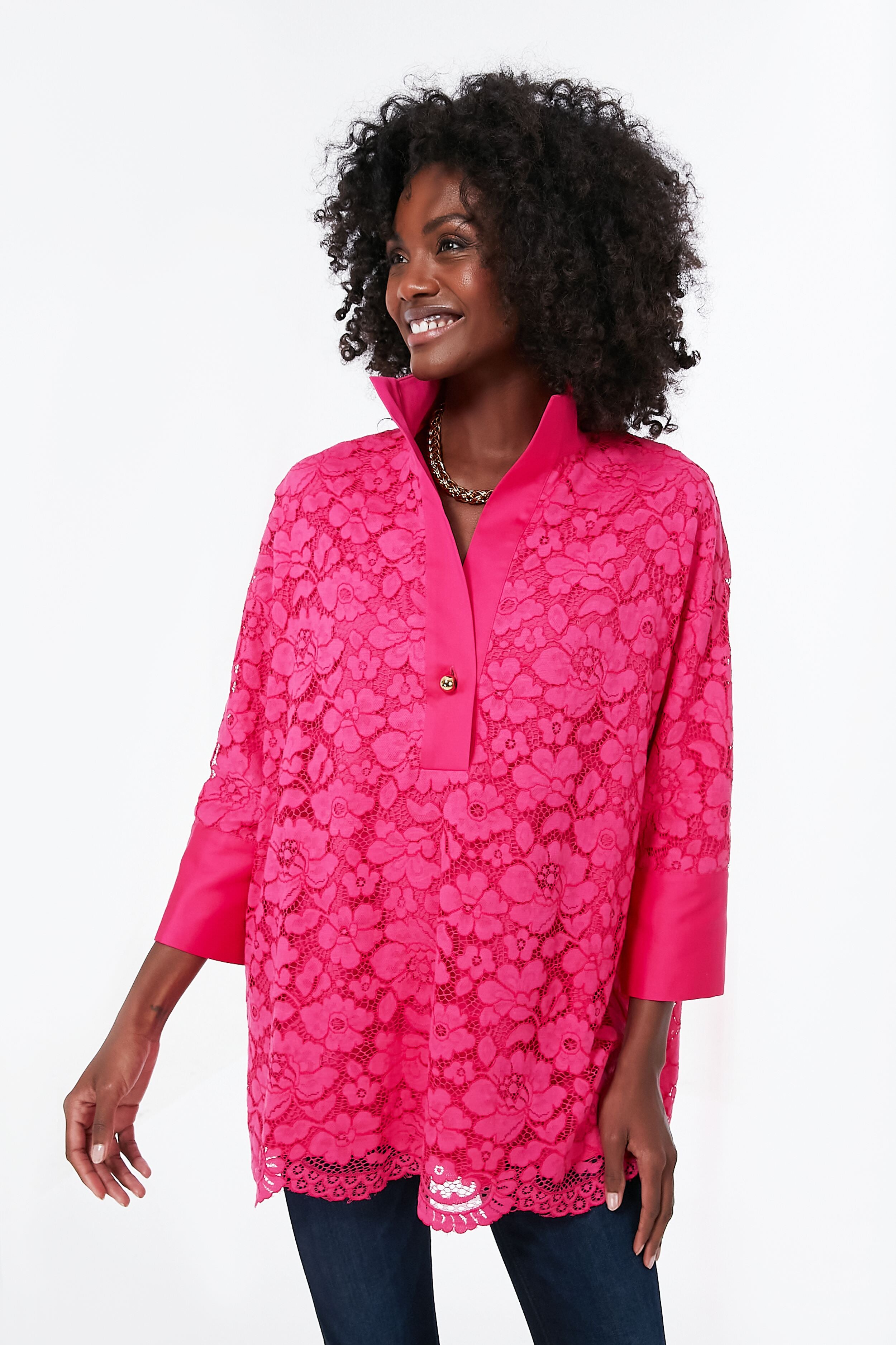 Hot Pink Lace Willow Blouse | Tuckernuck
