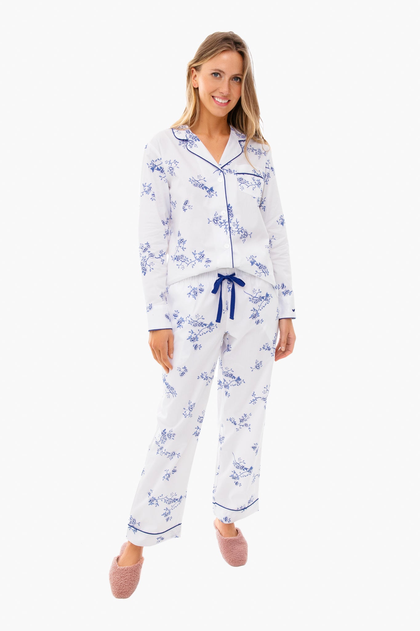 Indigo Floral Pajama Set | Petite Plume