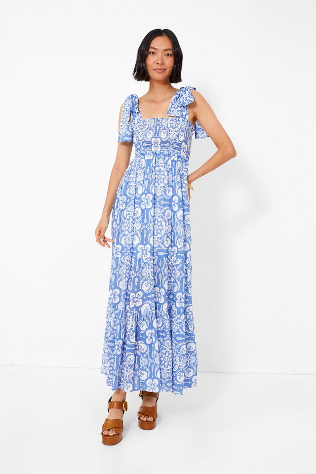 Horton Lane  Blue & White Floral Maxi Dress (Maternity)