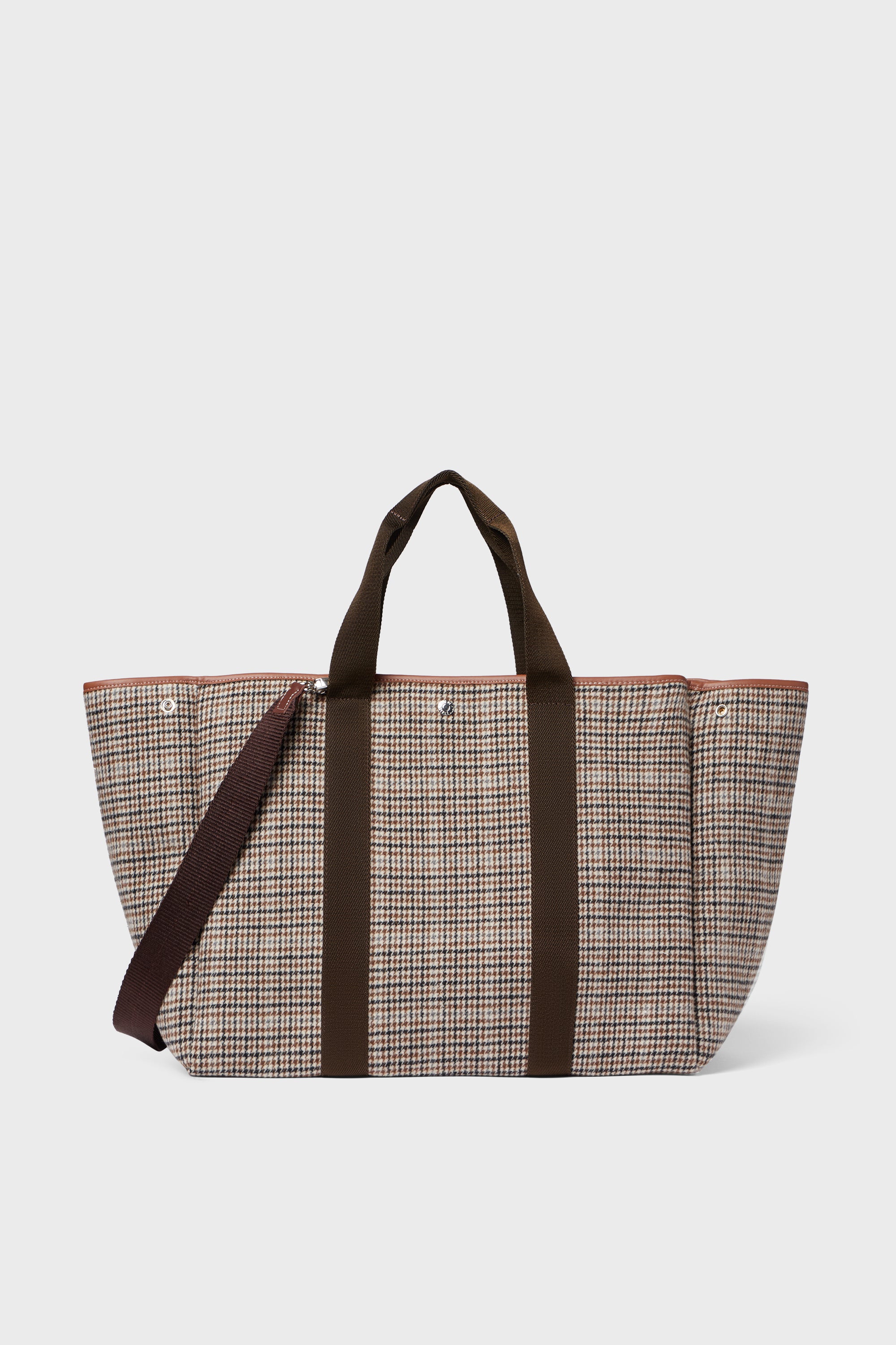 Camel Plaid Traversee XL Tote | Rue de Verneuil