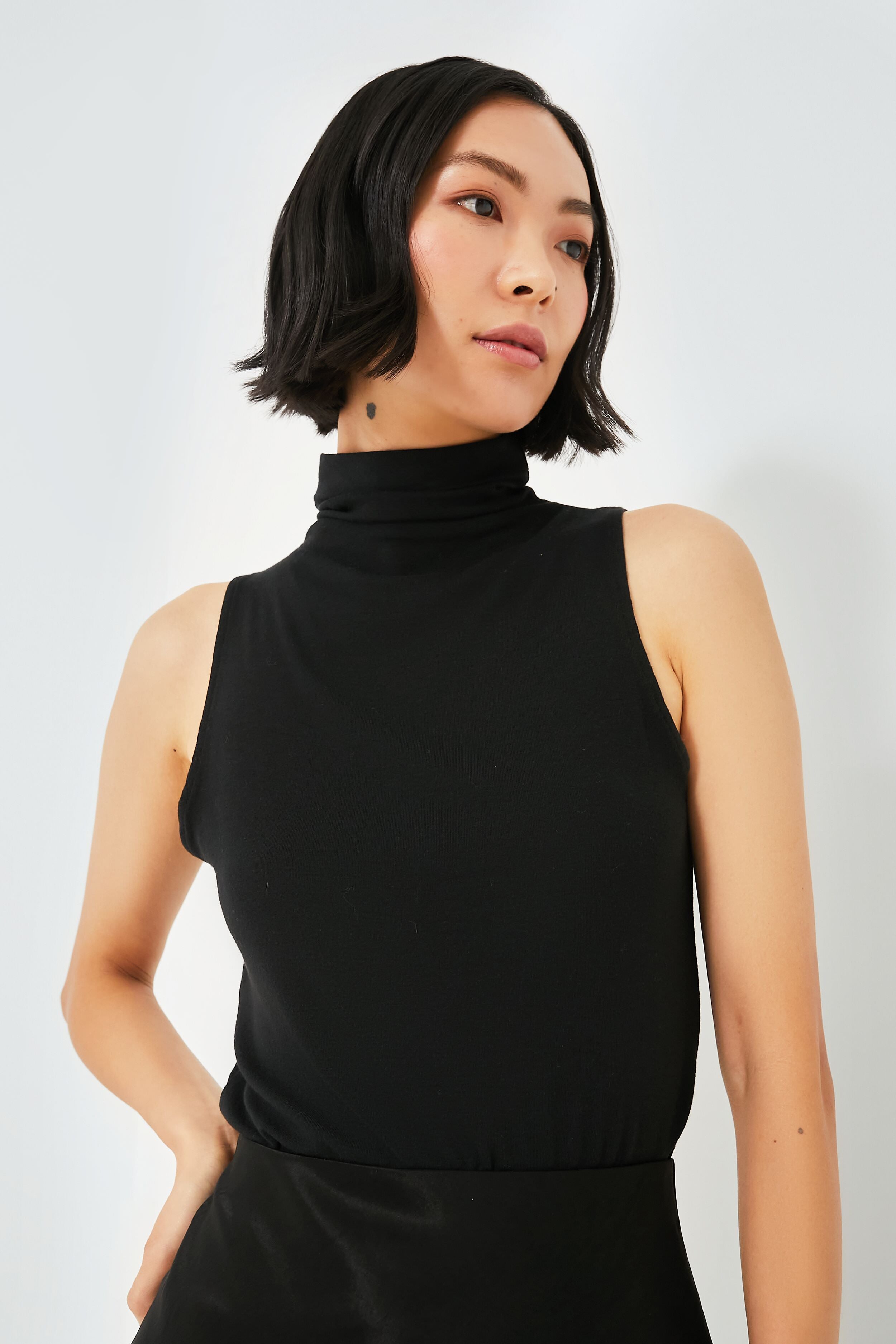 Black Sleeveless Turtleneck | Vince