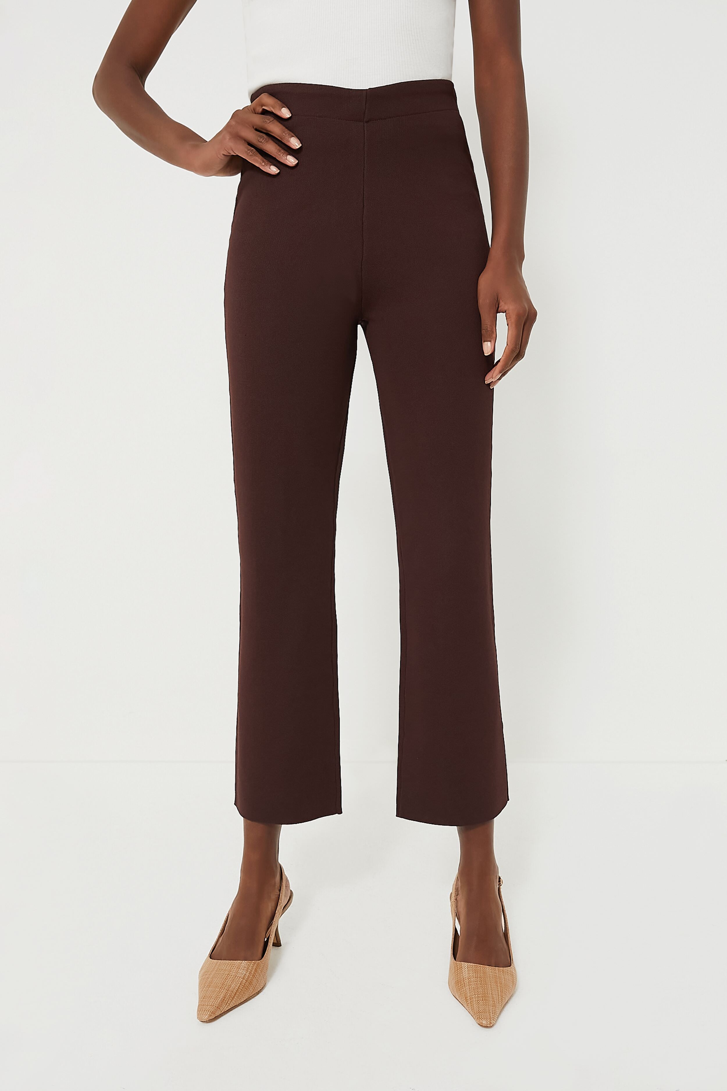 Brown Compression Knit Ashford Pants | Tuckernuck