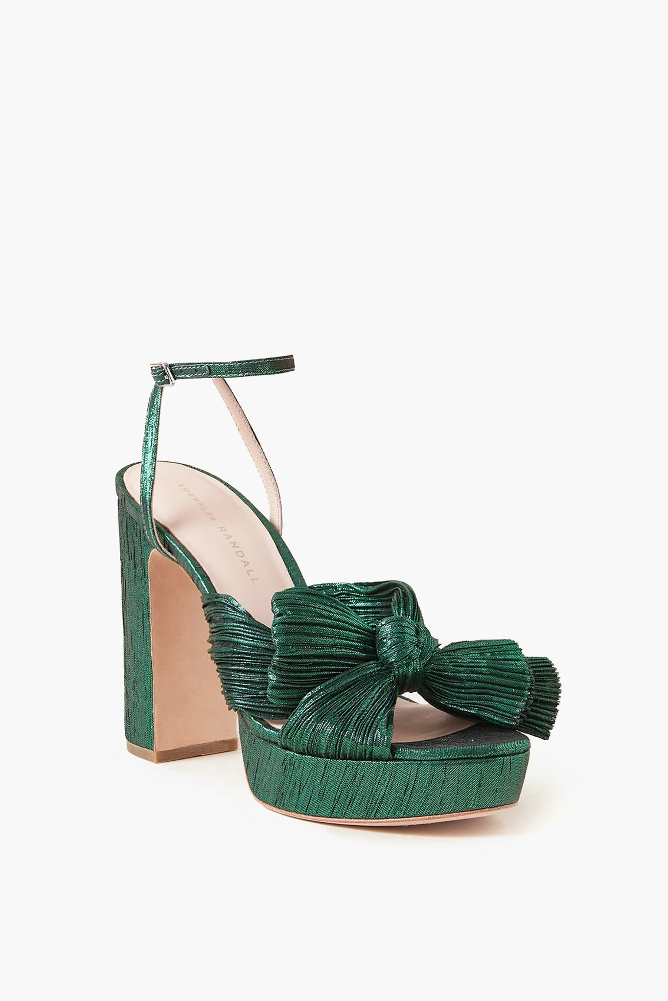 Emerald Lame Natalia Heels | Loeffler Randall