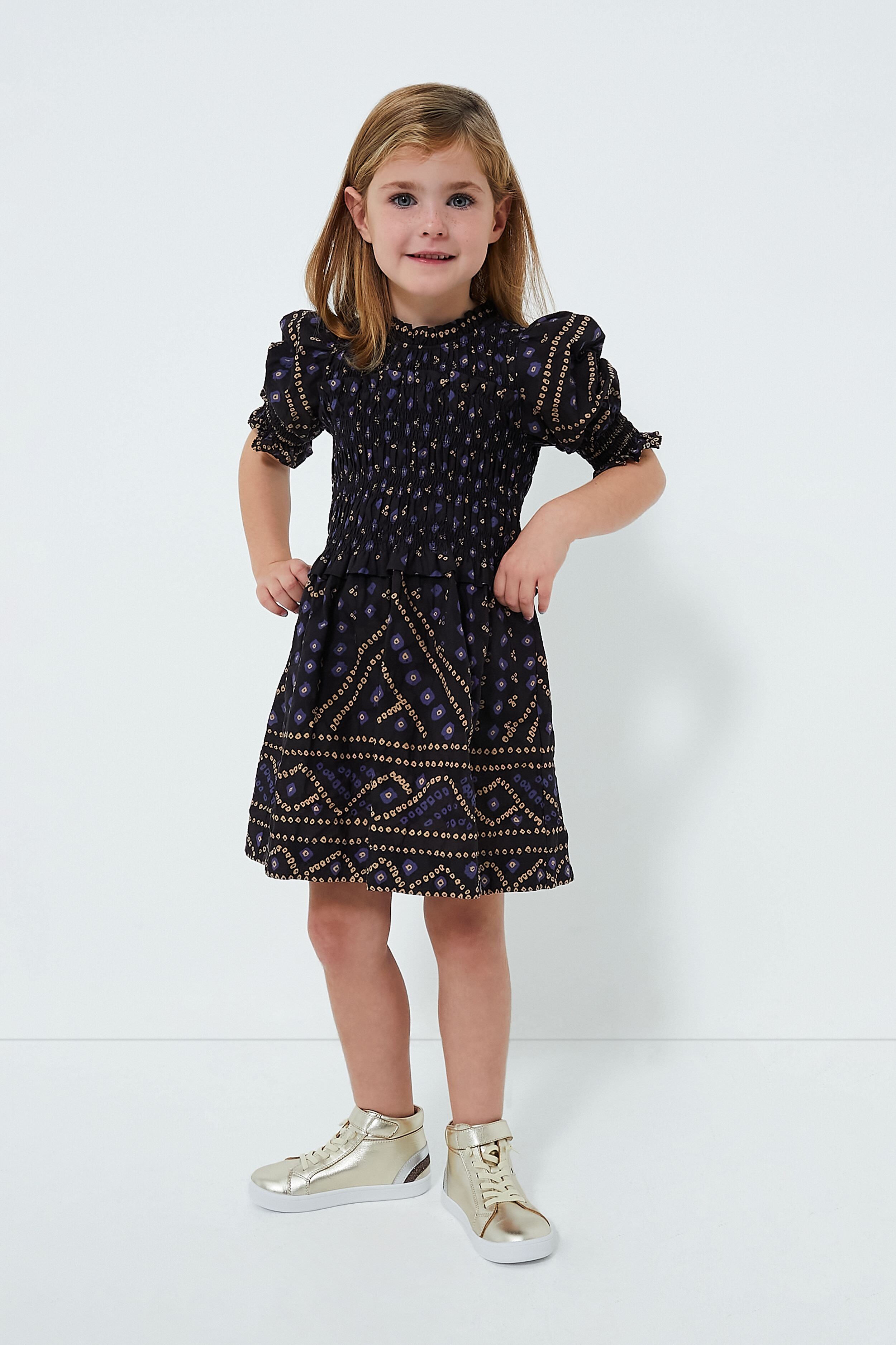 Blue Delphine Puff Sleeve Smocked Dress | Sea New York