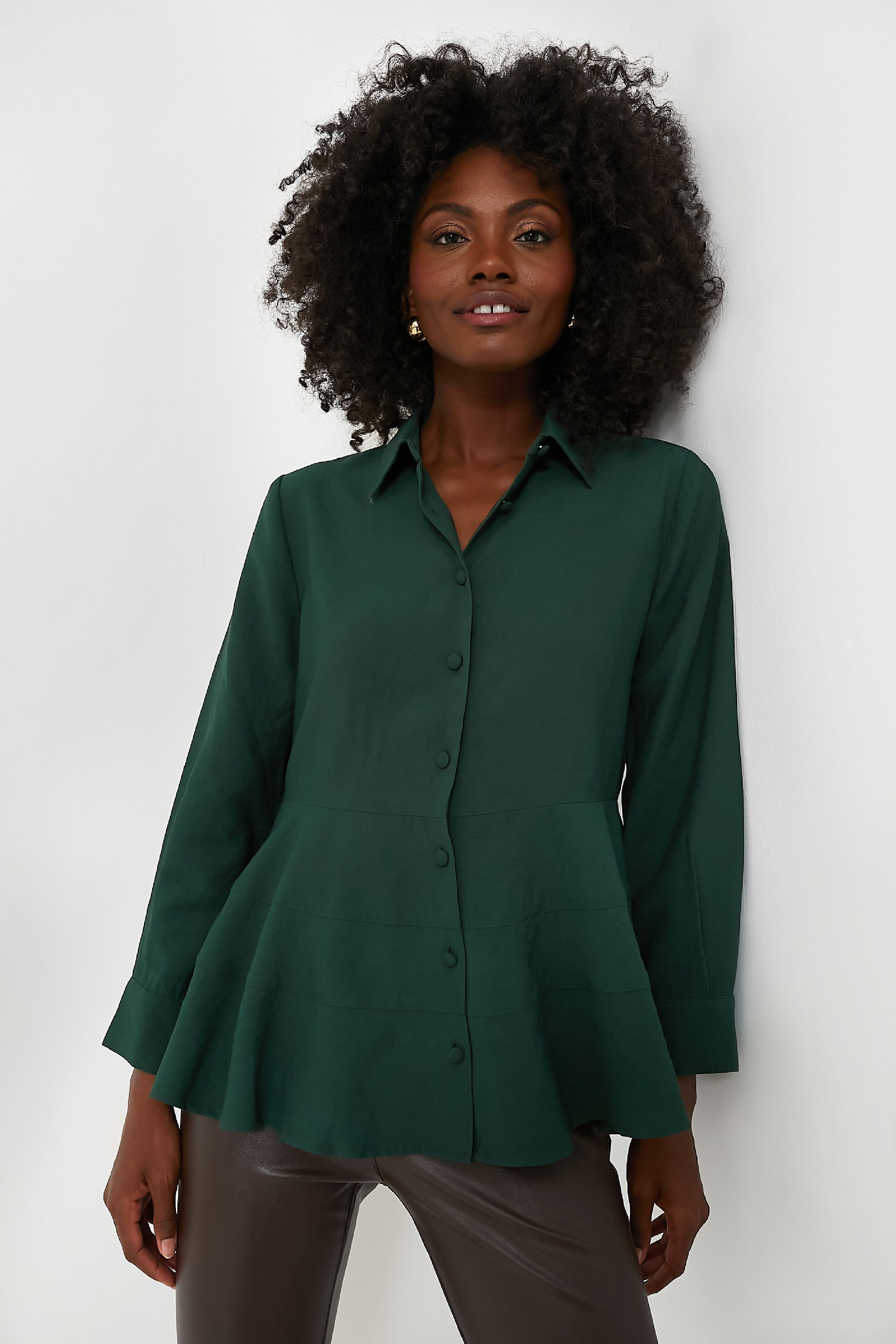 Hunter Green Ashlen Blouse | Pomander Place