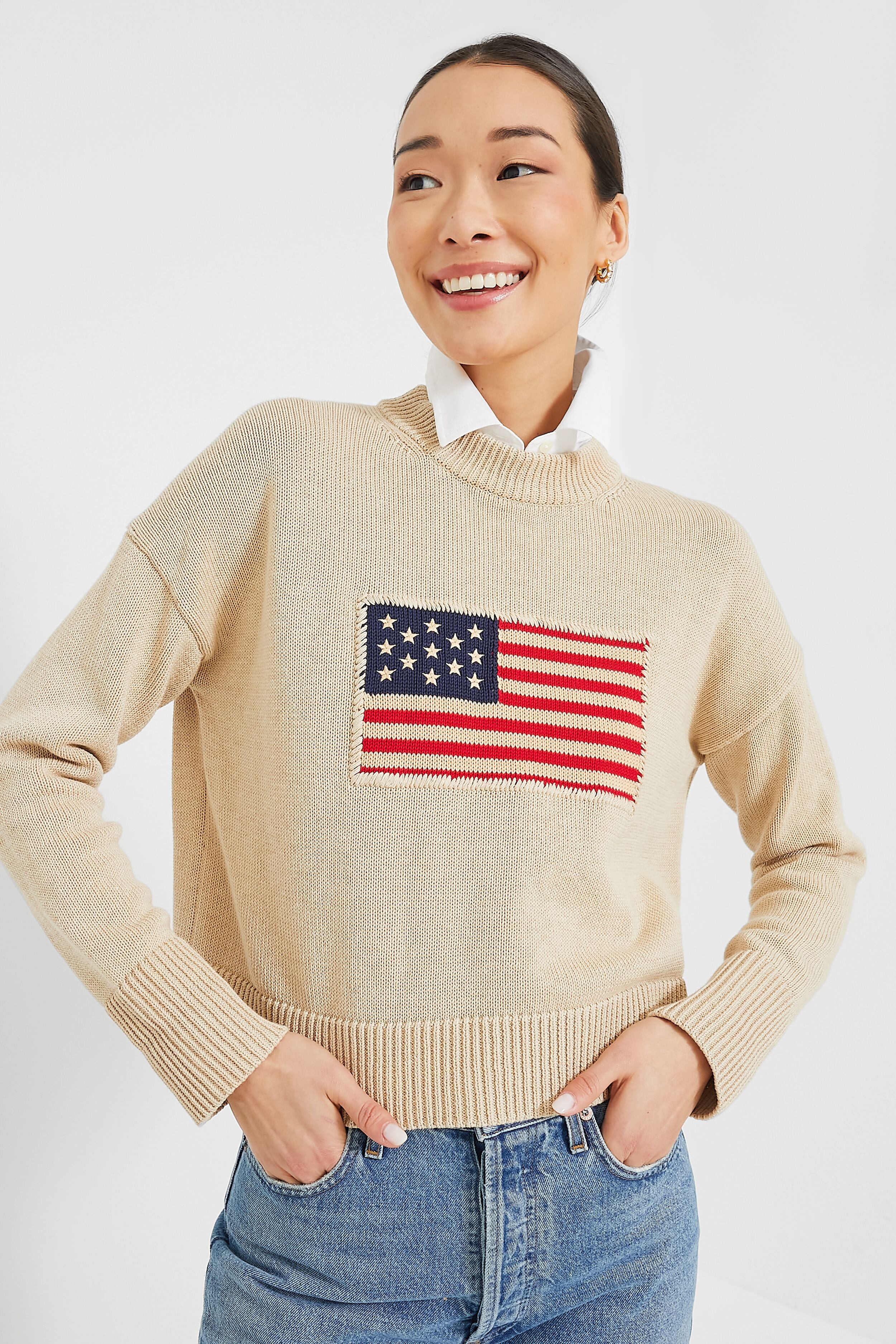 Beachwood Cropped Americana Sweater | Tuckernuck