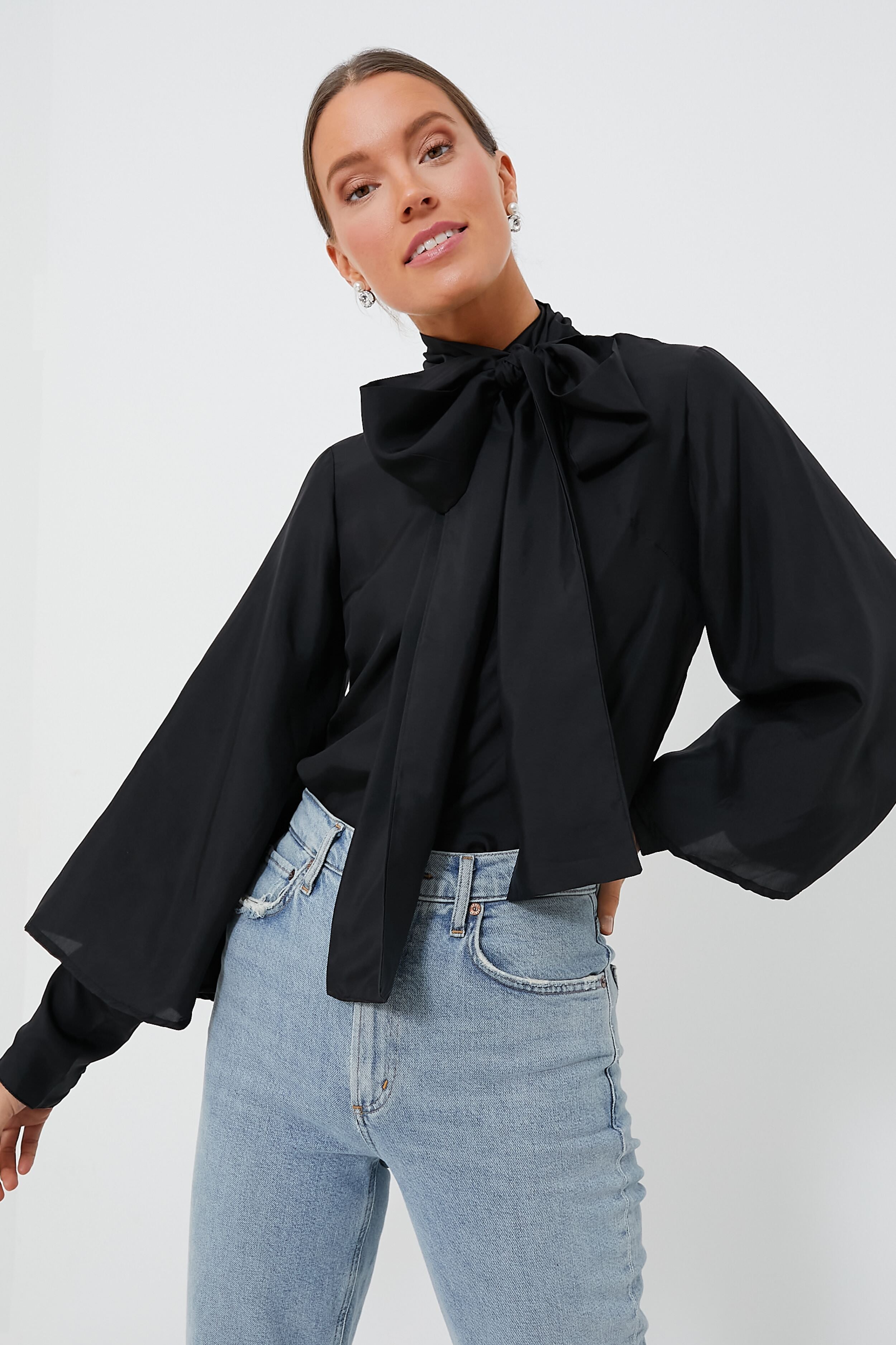 Black Washed Silk Gigi Top | Mille