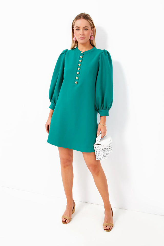 Love Notes Xia Contrast Lace Trim Mini Dress - Green