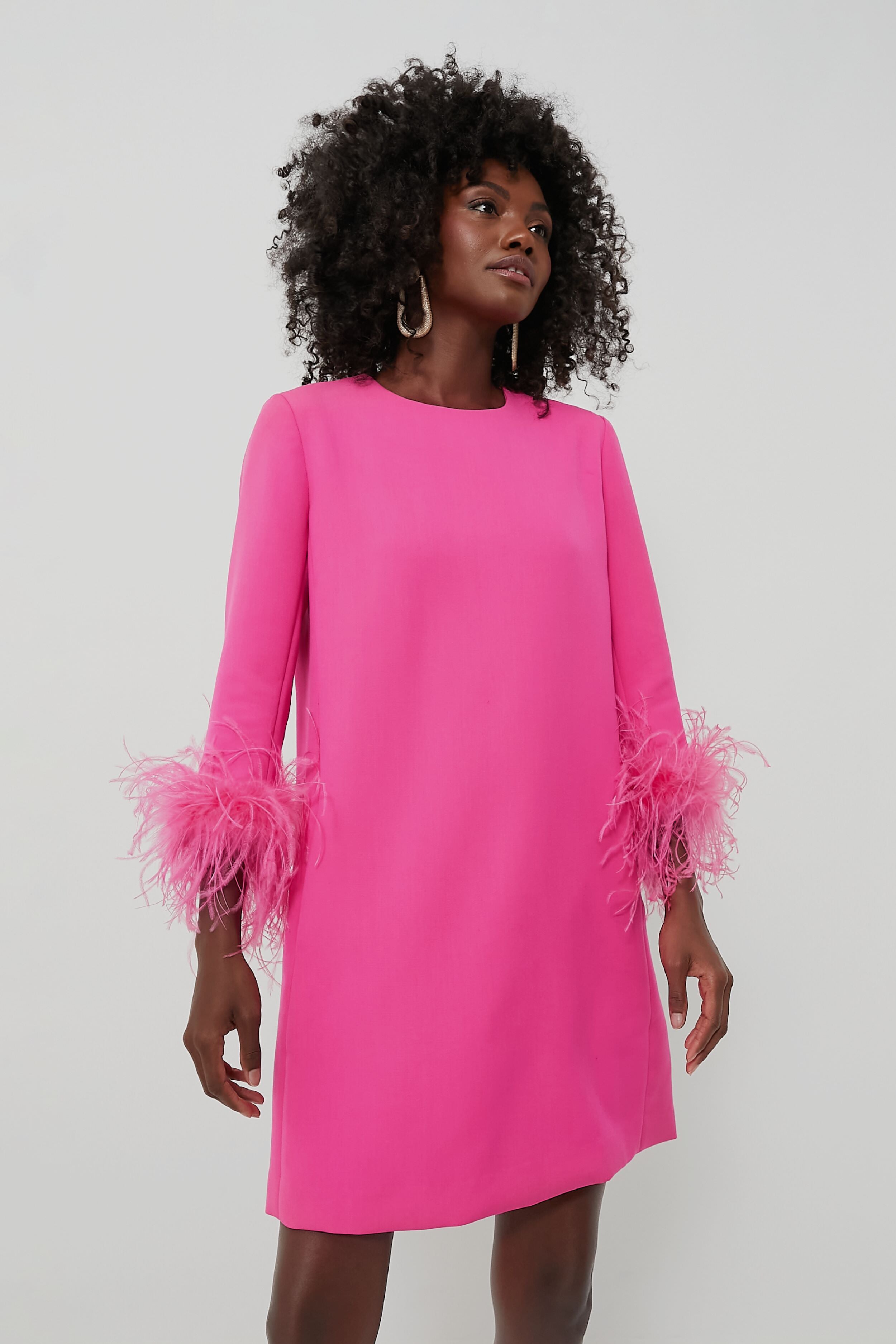 Hot Pink Feather Mod Mary Dress | Tuckernuck