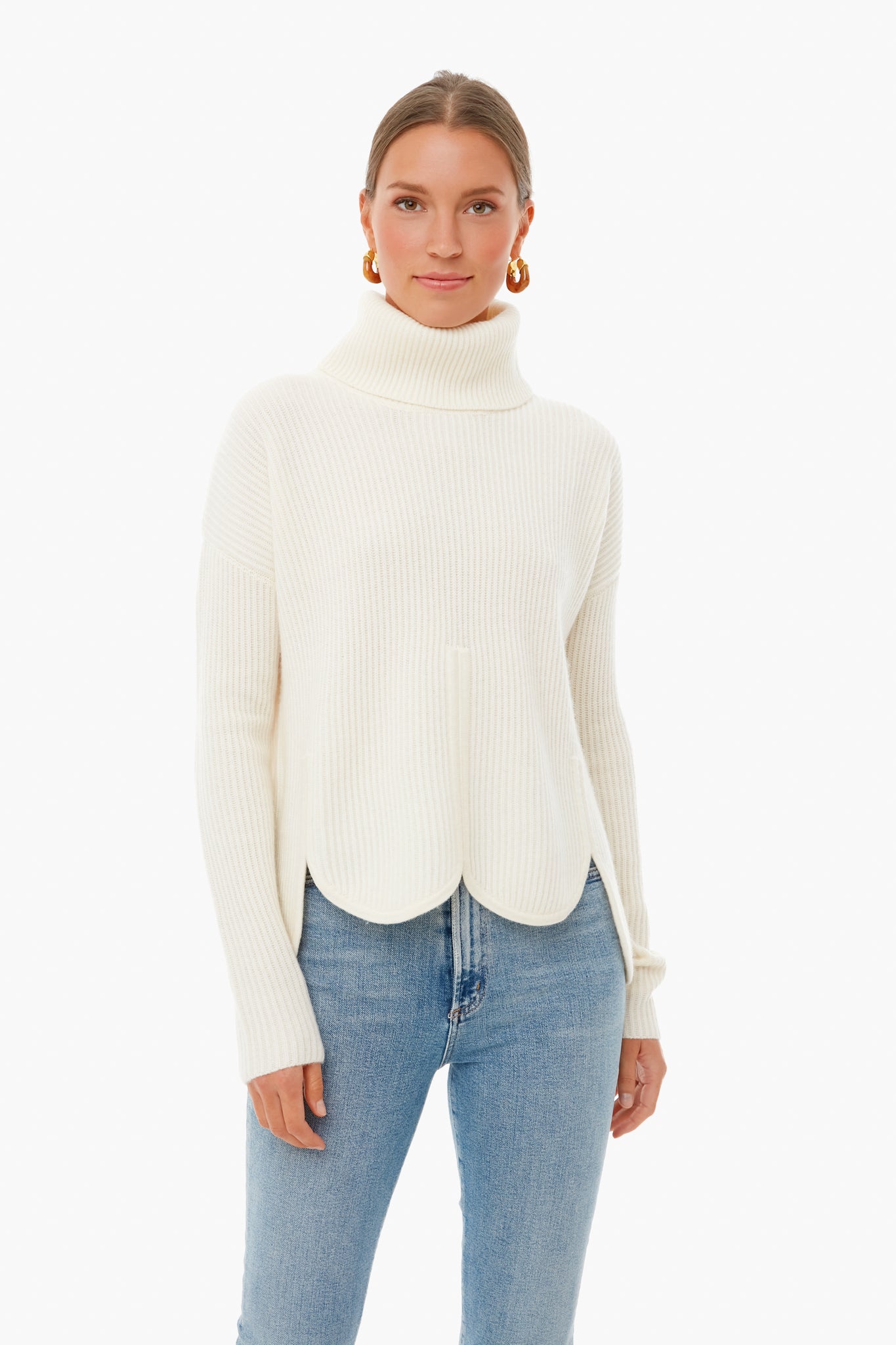 Pearl Anna Scallop Hem Sweater | Chloe Kristyn