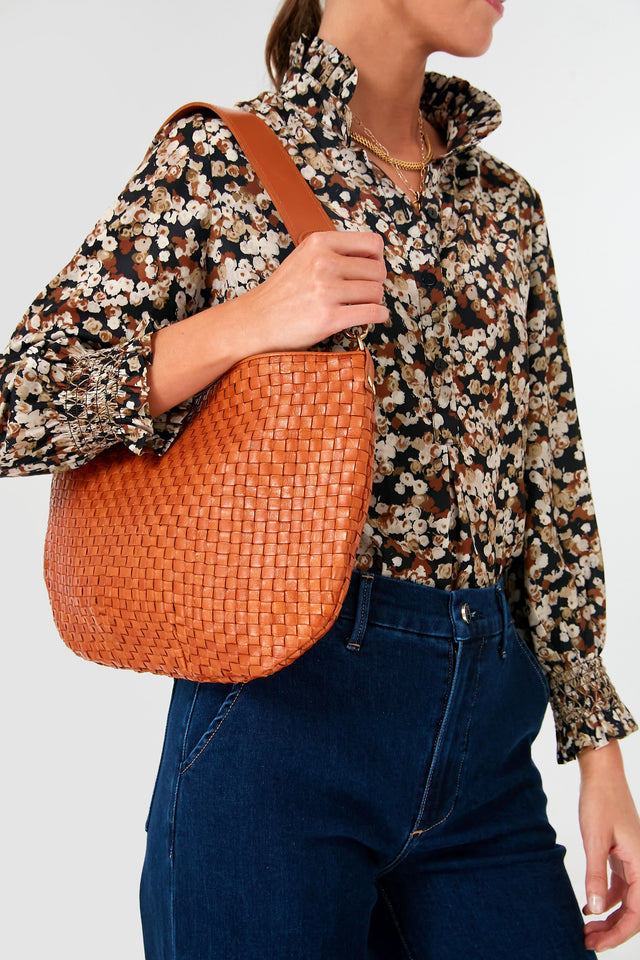 Clare V. Pot De Miel Leather-trimmed Woven Abaca Straw Tote in Natural