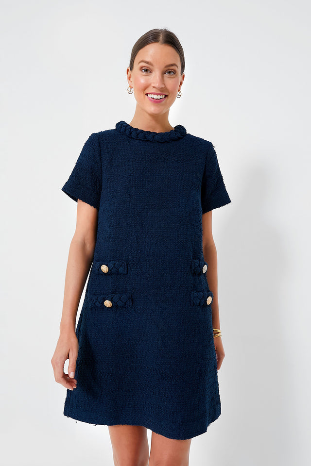 Kennedy Tweed Dress in Blue – THE LUCKY KNOT