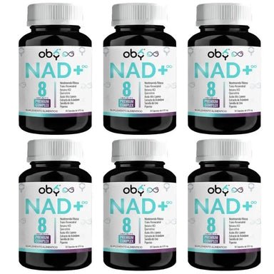 OBY NAD+ Infinity | Potenciado 8 Ingredientes: Nicotinamida Ribosa, Resveratrol | 100% Vegano | 180 caps  ̶$̶5̶,̶3̶9̶4̶ oby.mx