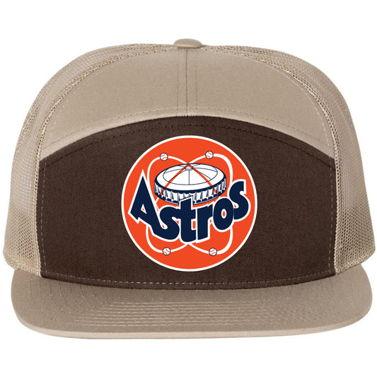 Astros Retro Astrodome 3D PVC Patch Wool Blend Flat Bill Hat