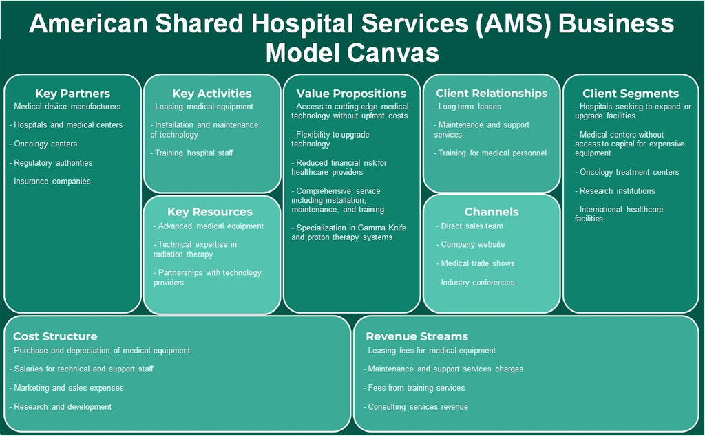 Services hospitaliers partagés américains (AMS): toile de modèle d'entreprise
