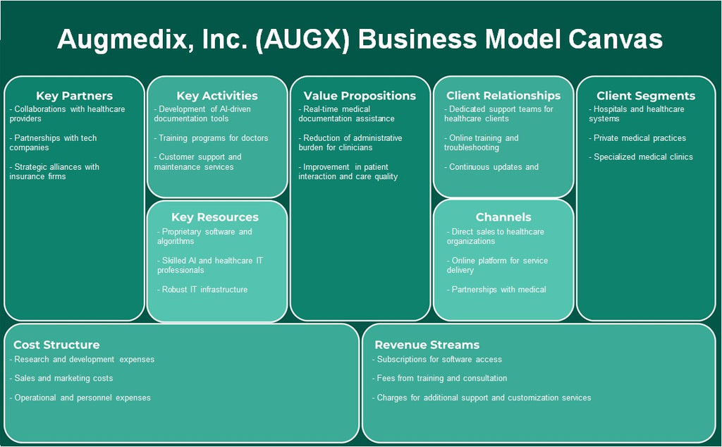 Augmedix, Inc. (Augx): Canvas du modèle d'entreprise