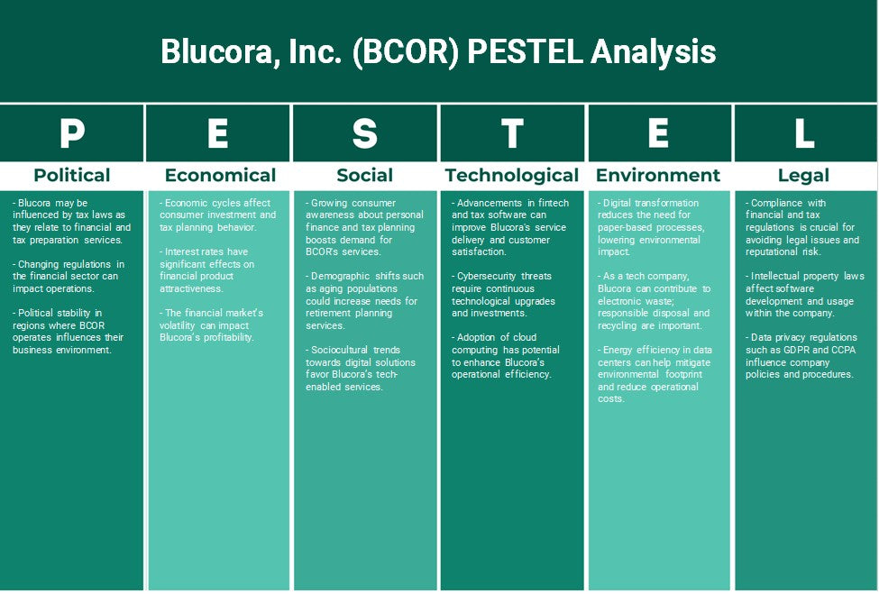 شركة بلوكورا (BCOR): تحليل PESTEL